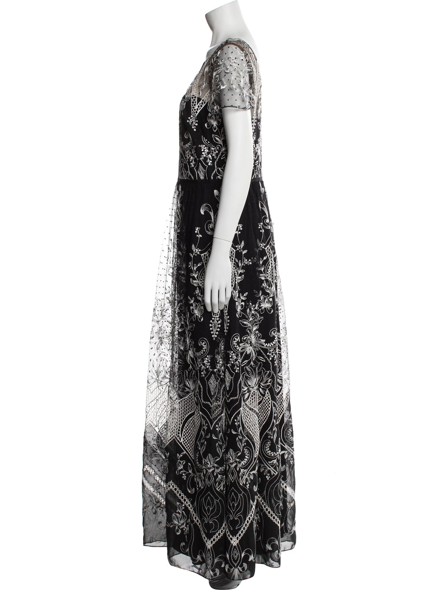 Marchesa Notte Printed Long Dress