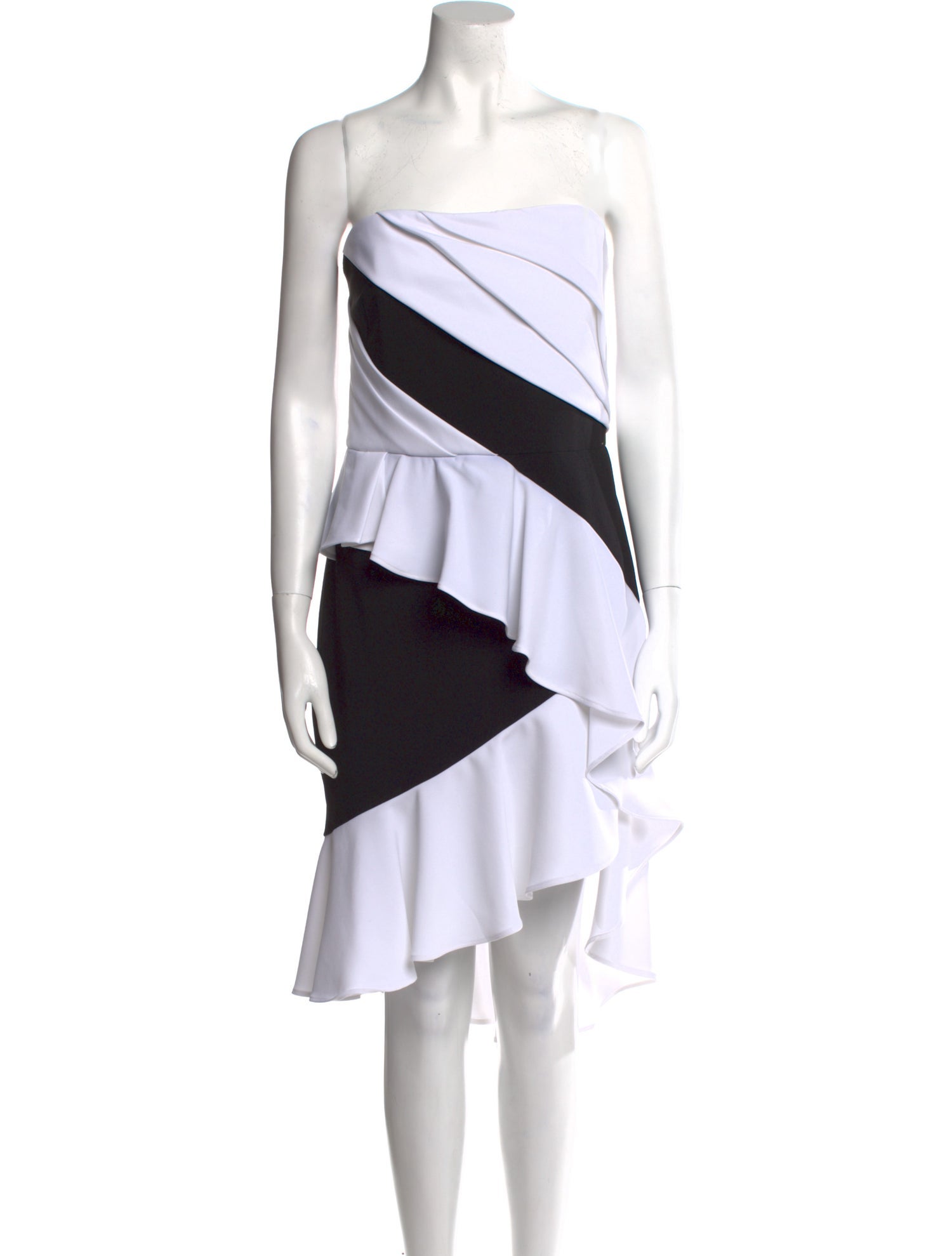 Marchesa Notte Colorblock Pattern Mini Dress