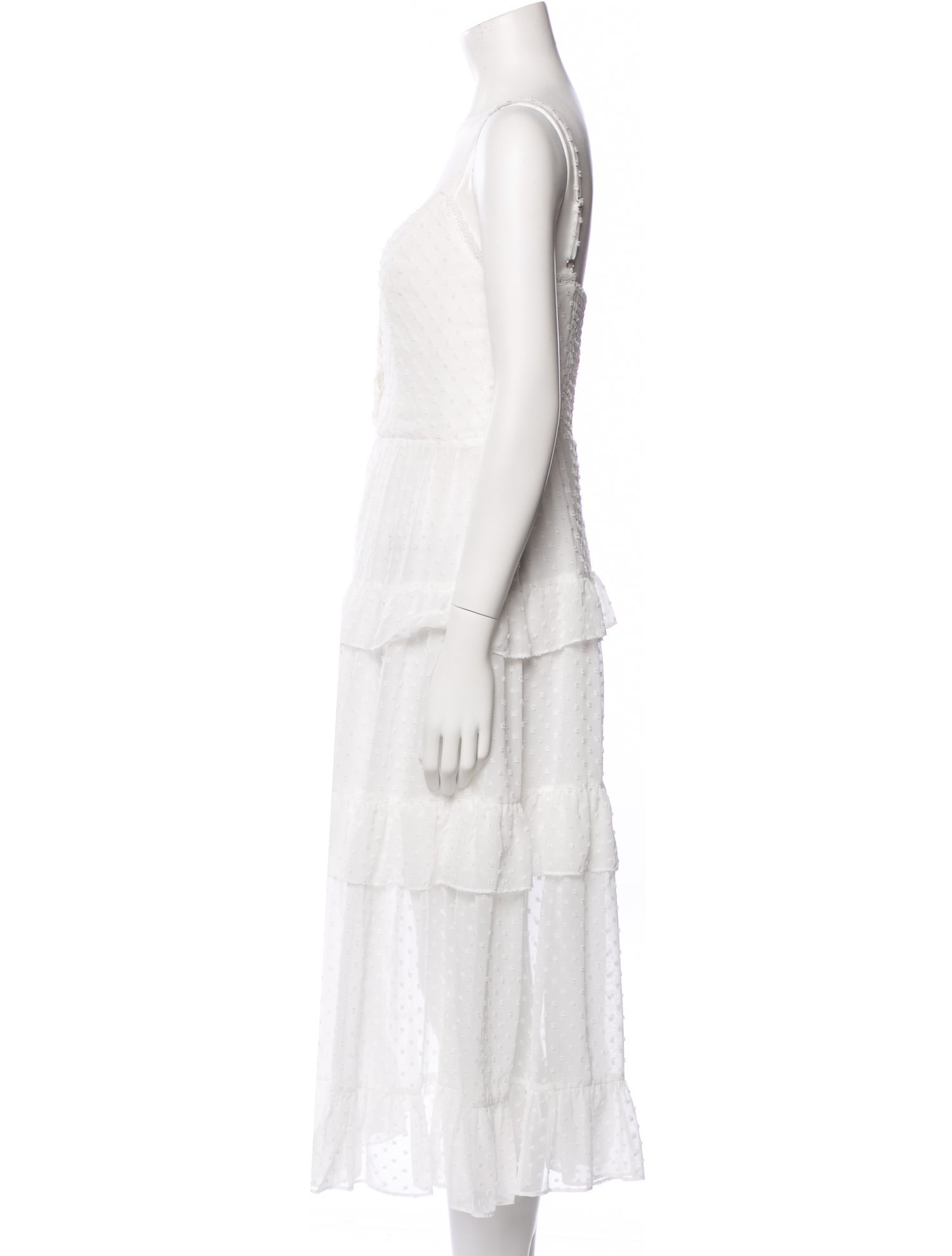 Marchesa Notte V-Neck Midi Length Dress