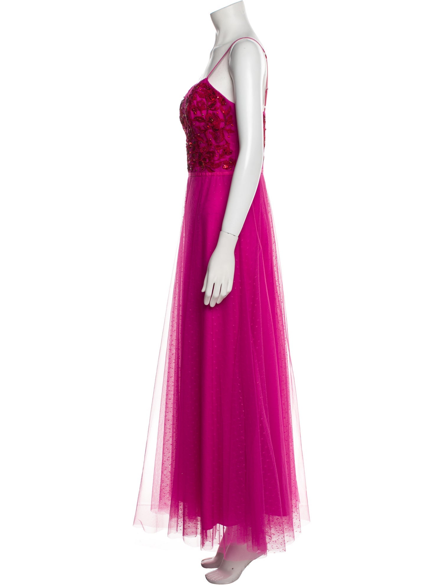Marchesa Notte V-Neck Long Dress