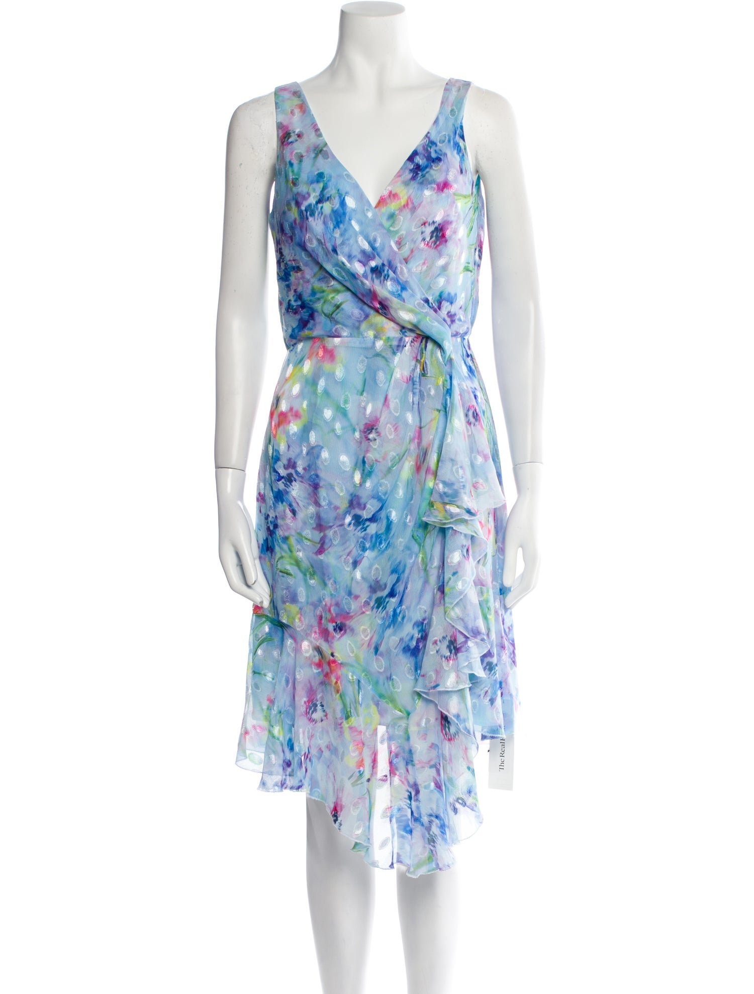 Marchesa Notte Floral Print Midi Length Dress