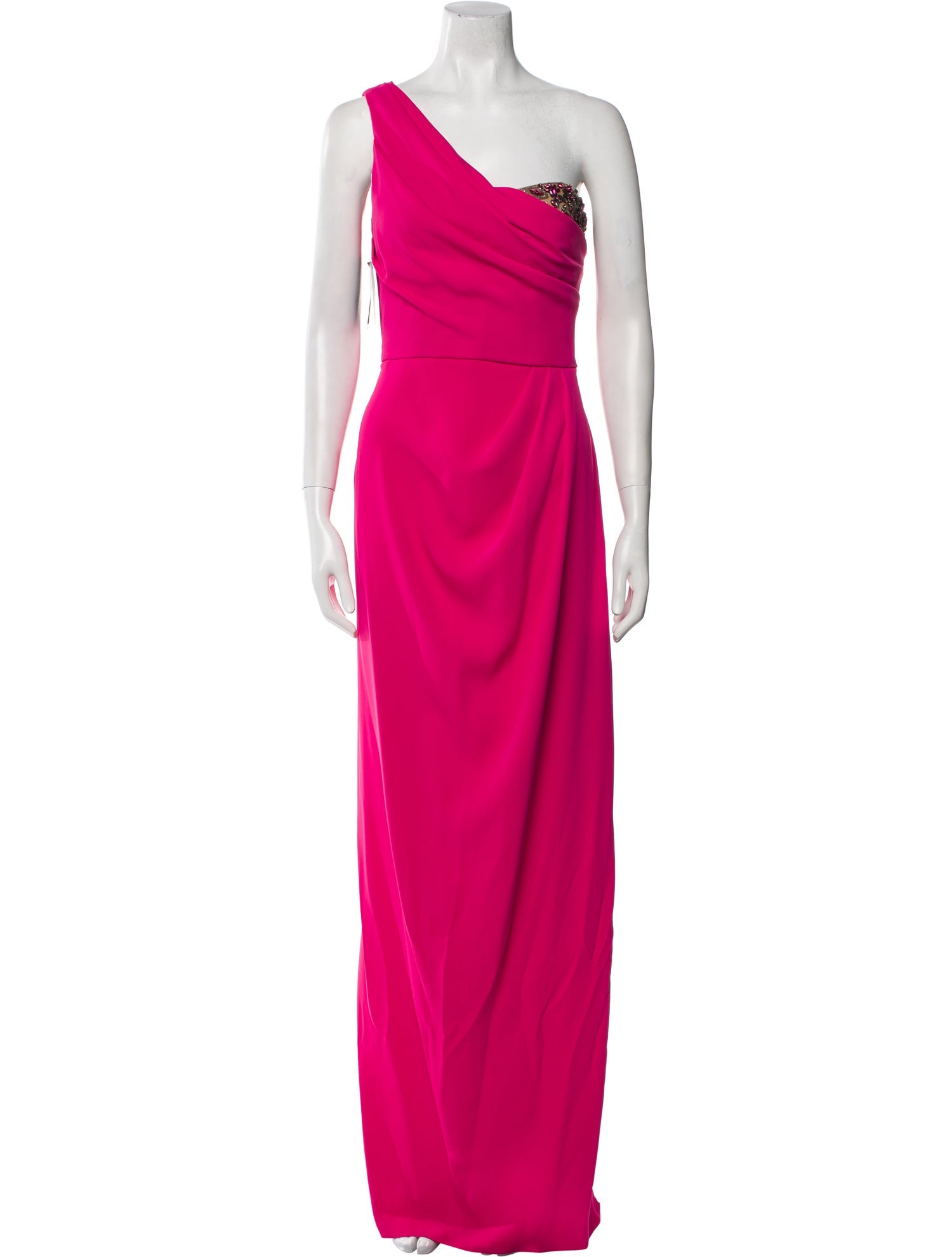 Marchesa Notte One-Shoulder Long Dress