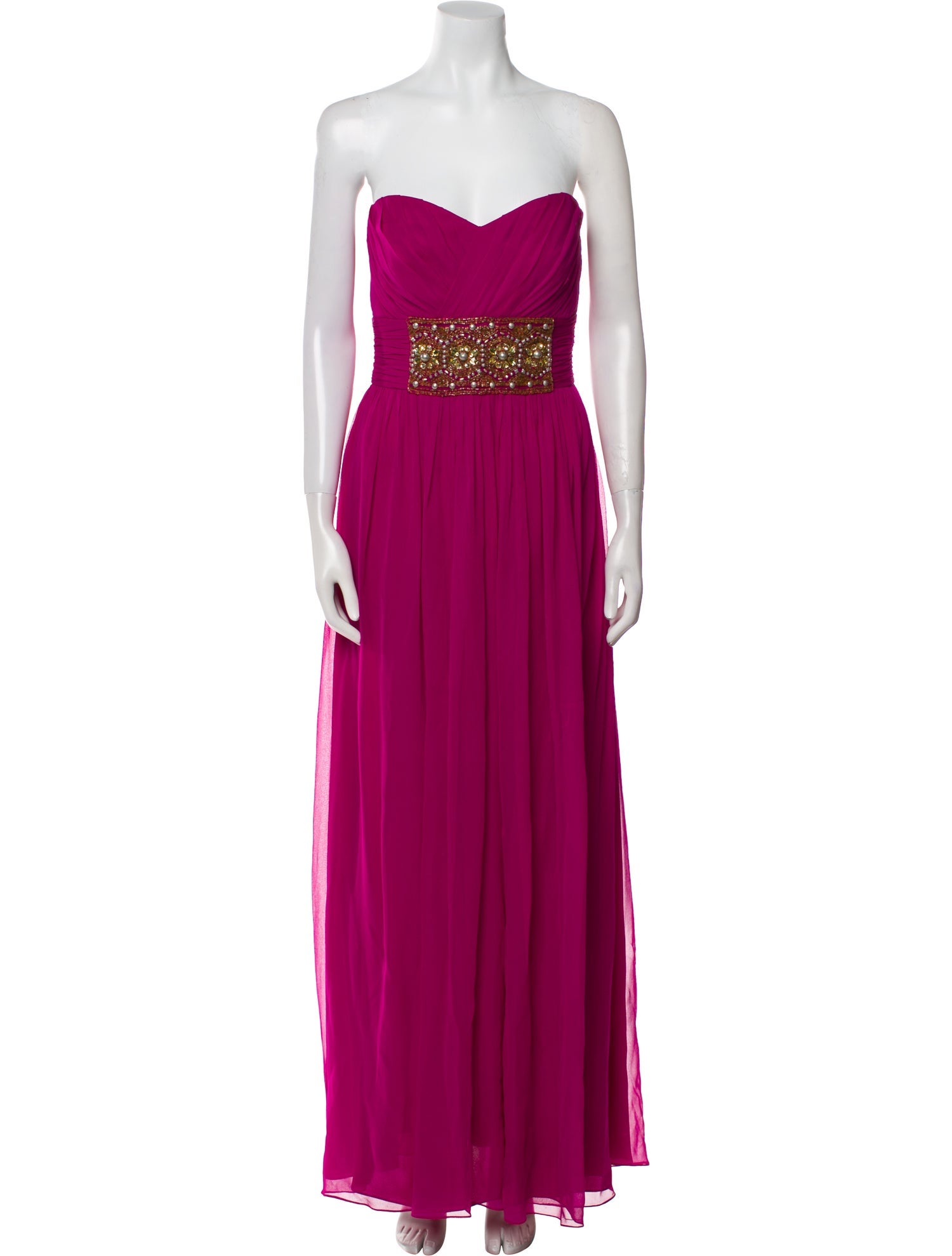 Marchesa Notte Silk Long Dress