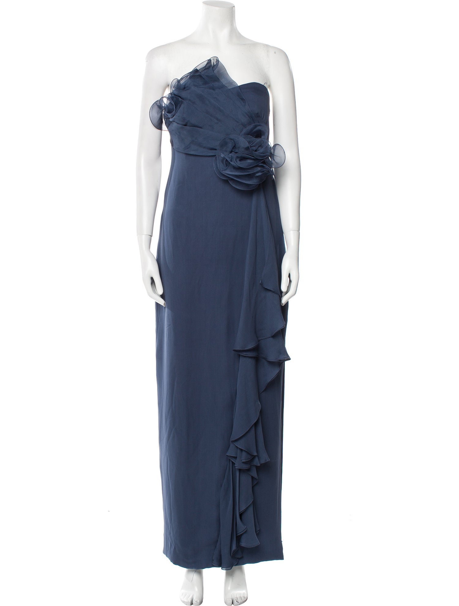 Marchesa Notte Silk Long Dress - Blue Dresses, Clothing - WMH36284 | The  RealReal