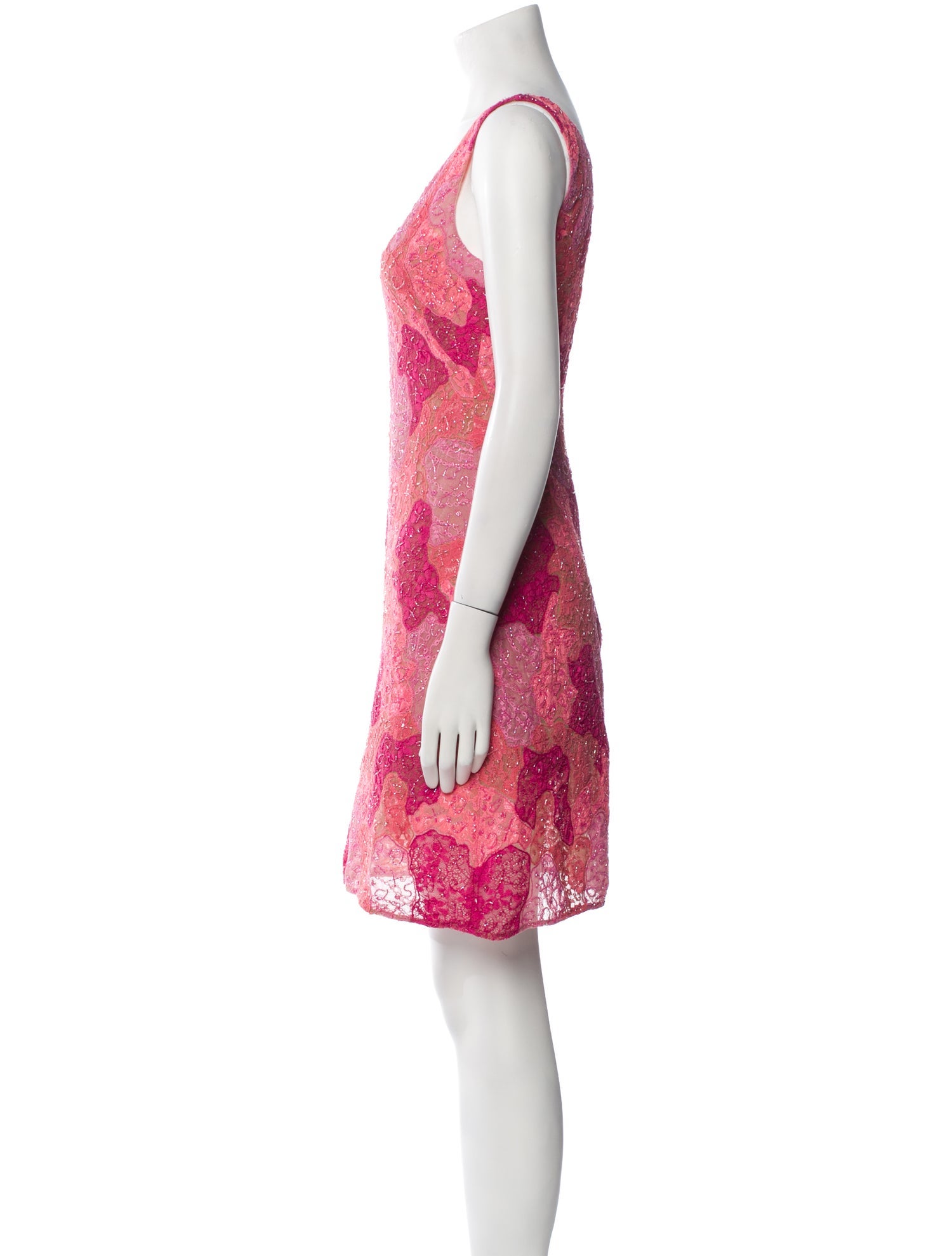 Marchesa Notte Colorblock Pattern Mini Dress