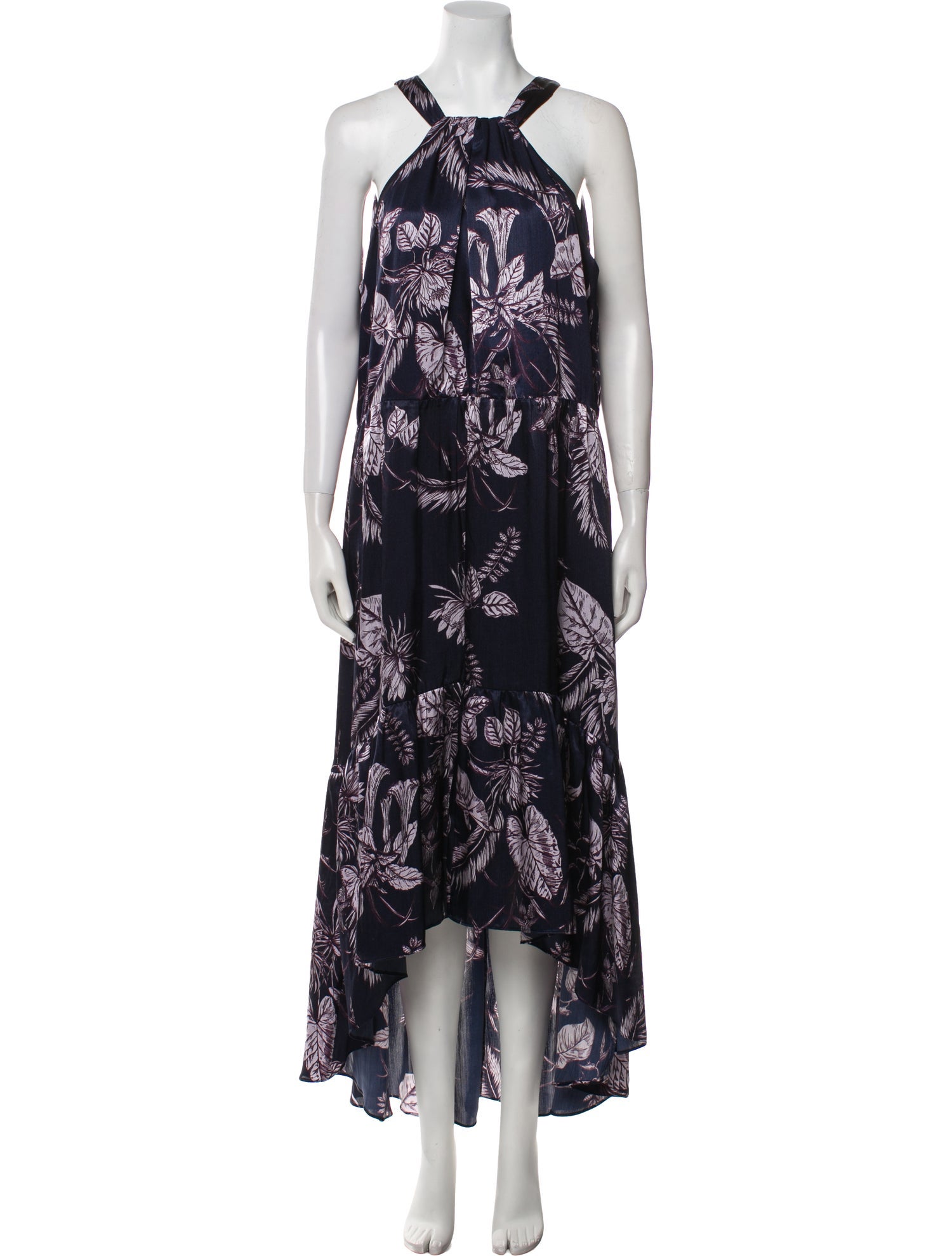 Marchesa Notte Floral Print Long Dress