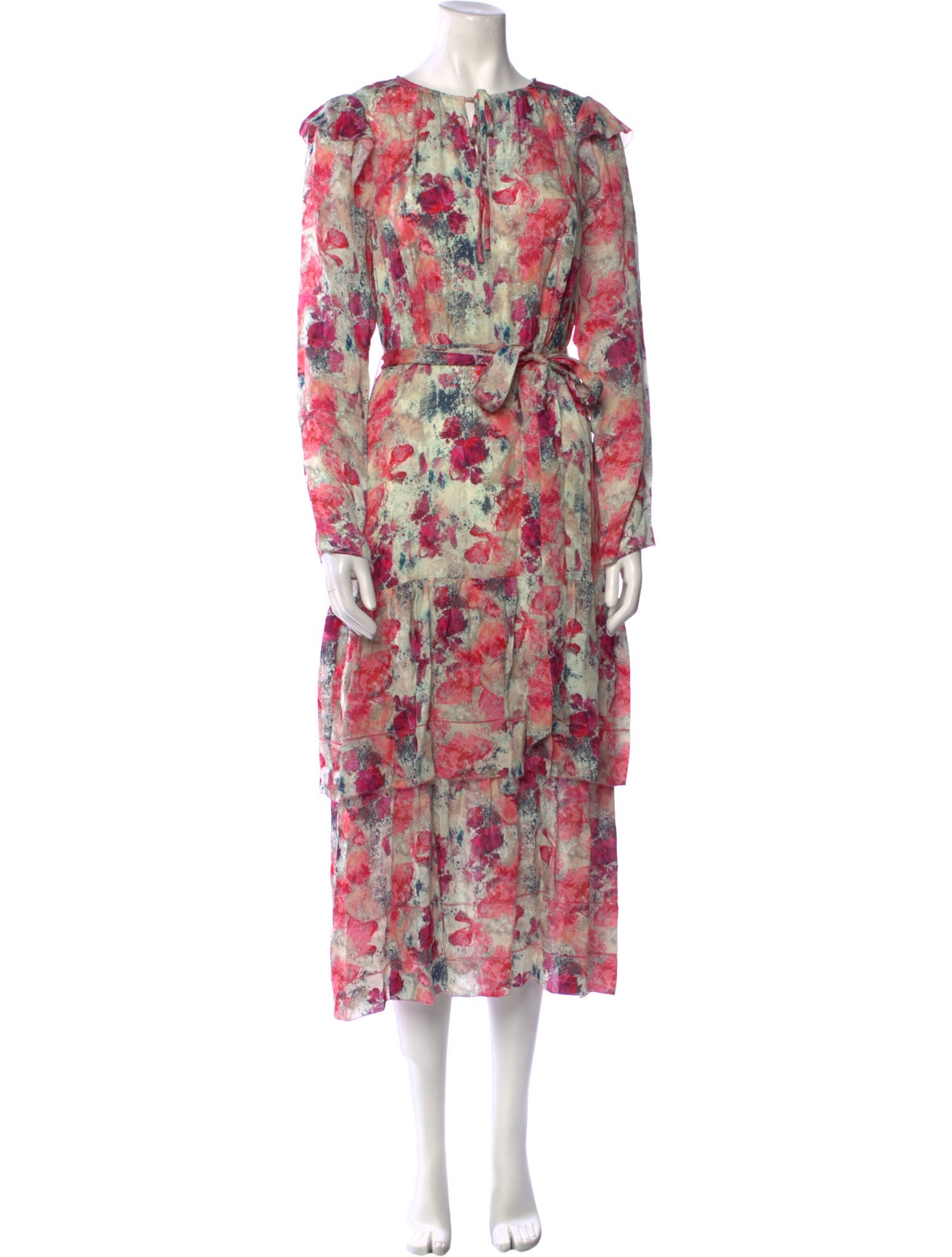 Marchesa Notte Floral Print Long Dress