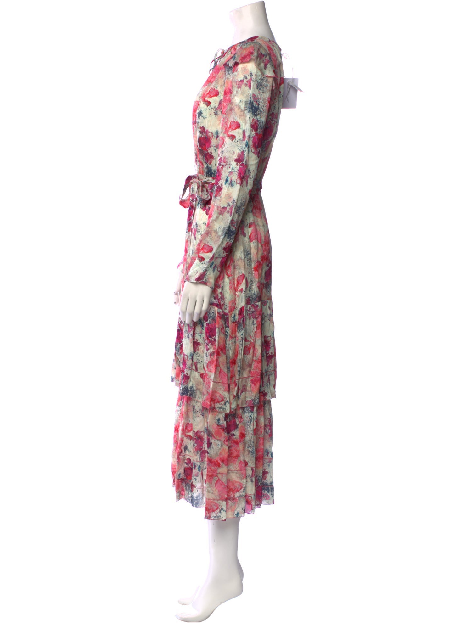 Marchesa Notte Floral Print Long Dress