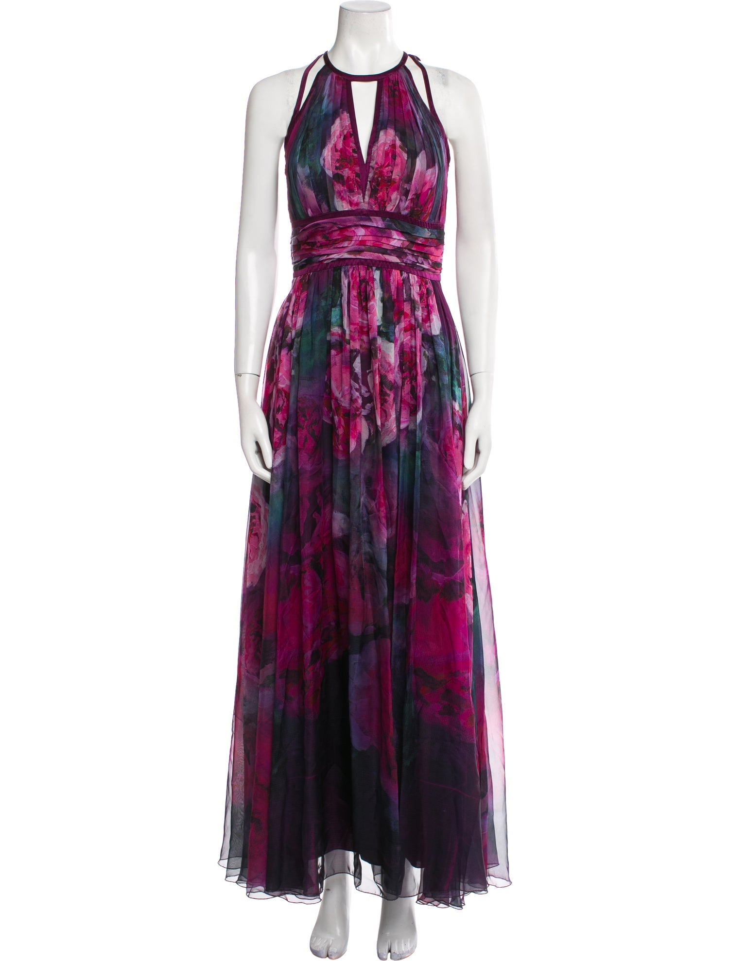 Marchesa Notte Printed Long Dress