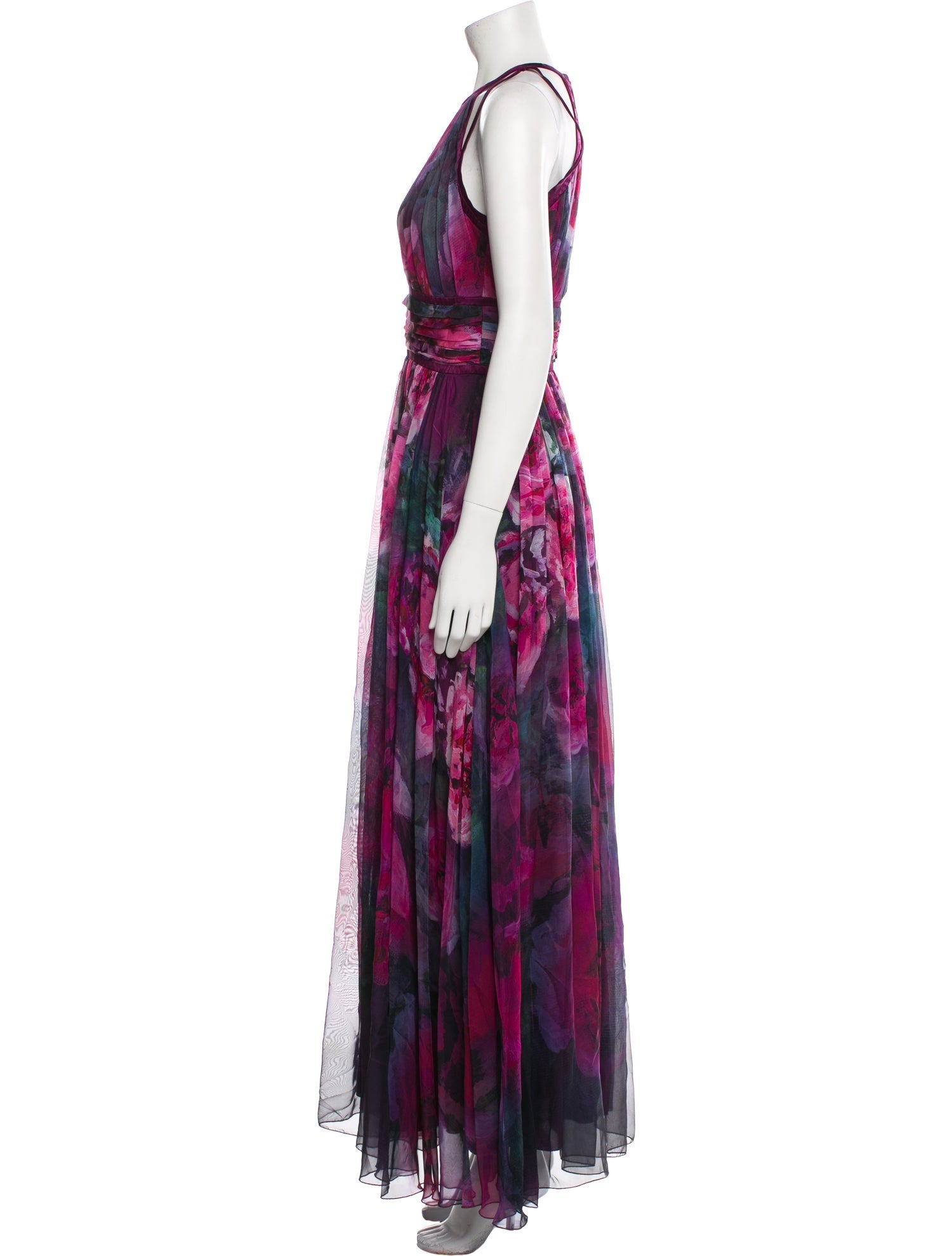 Marchesa Notte Printed Long Dress