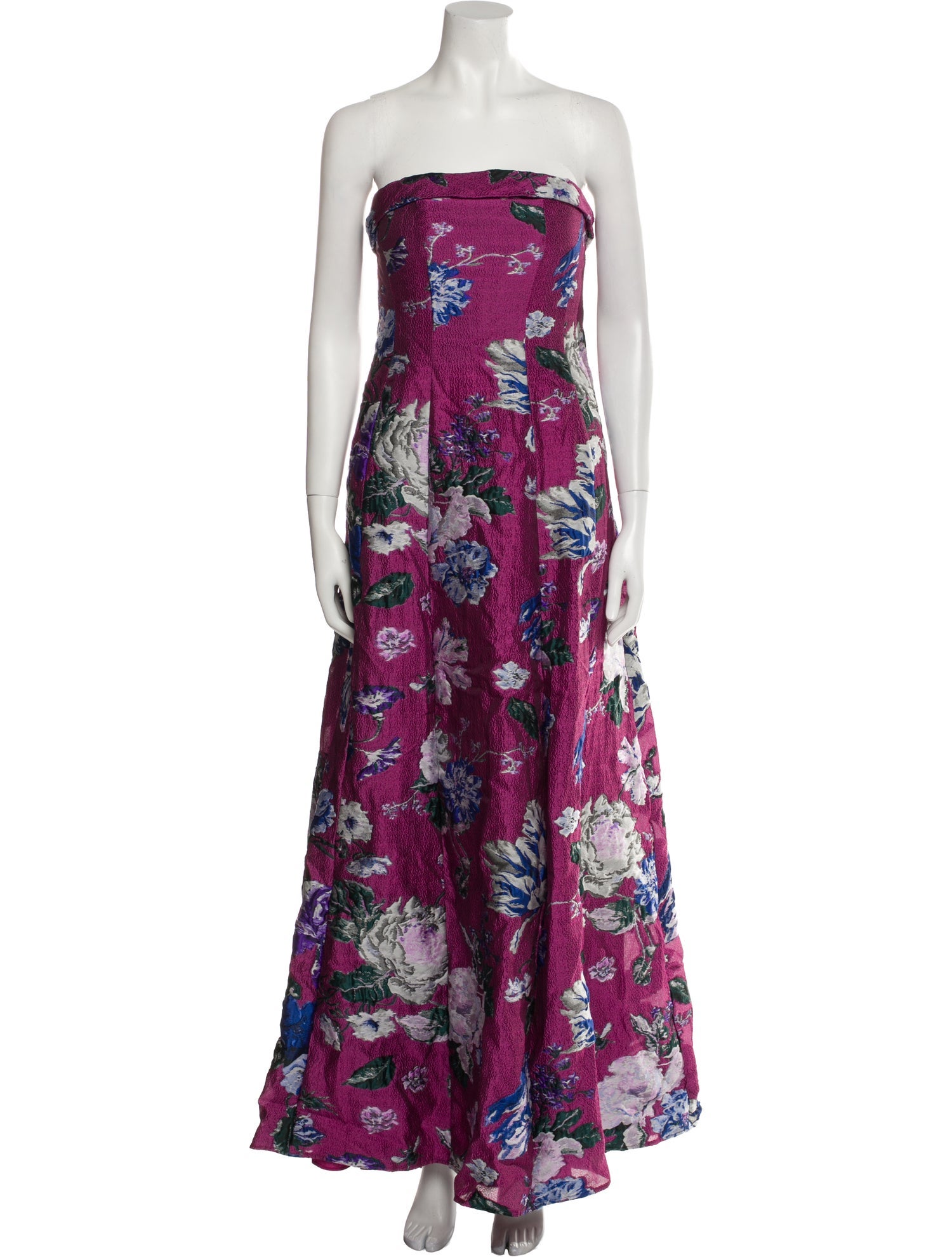 Marchesa Notte Floral Print Long Dress