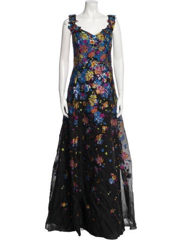 Marchesa Notte Dresses Floral Print Long Dress US 16 | XXL