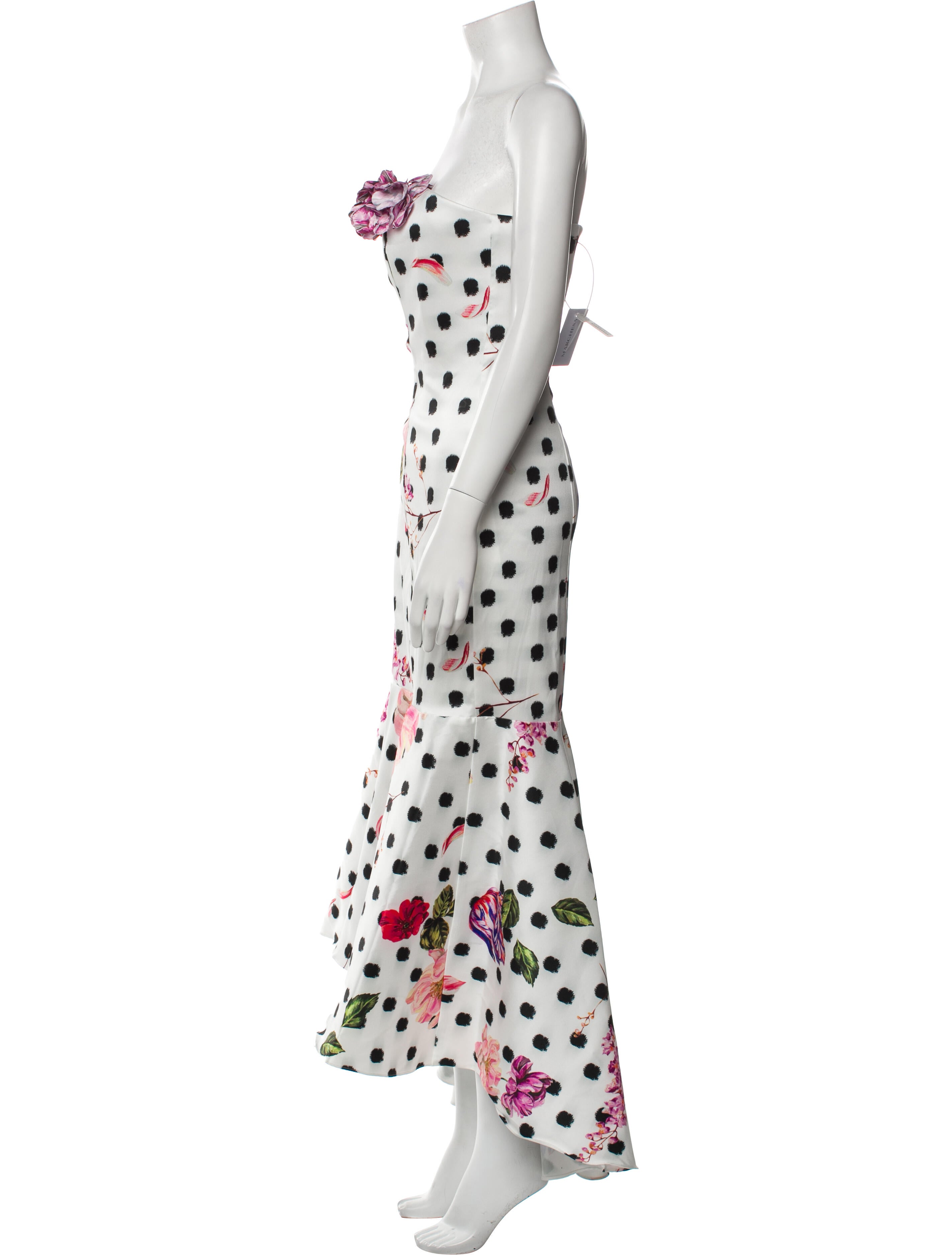 Marchesa Notte Polka Dot Print Long Dress w/ Tags