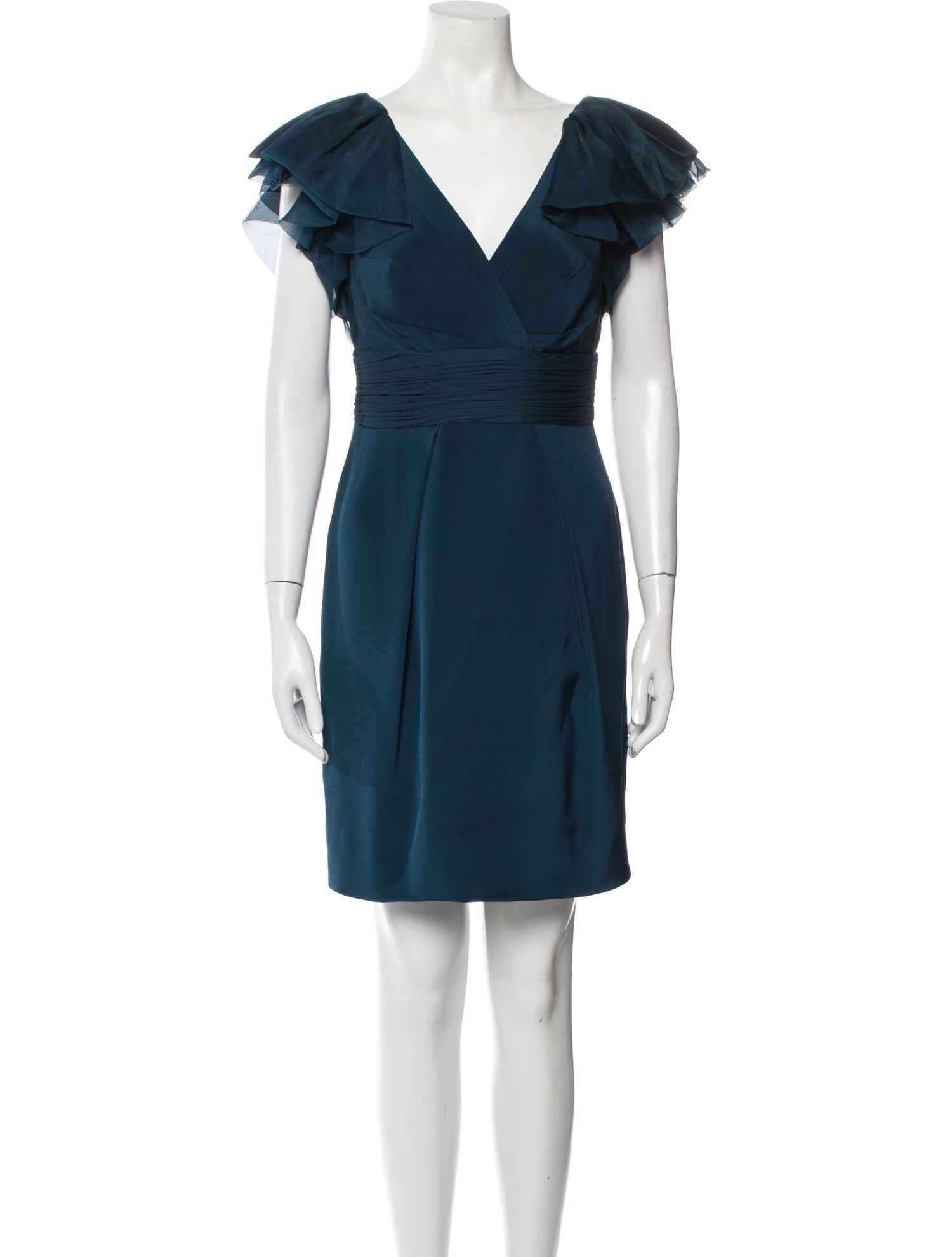 Marchesa Notte Silk Knee-Length Dress