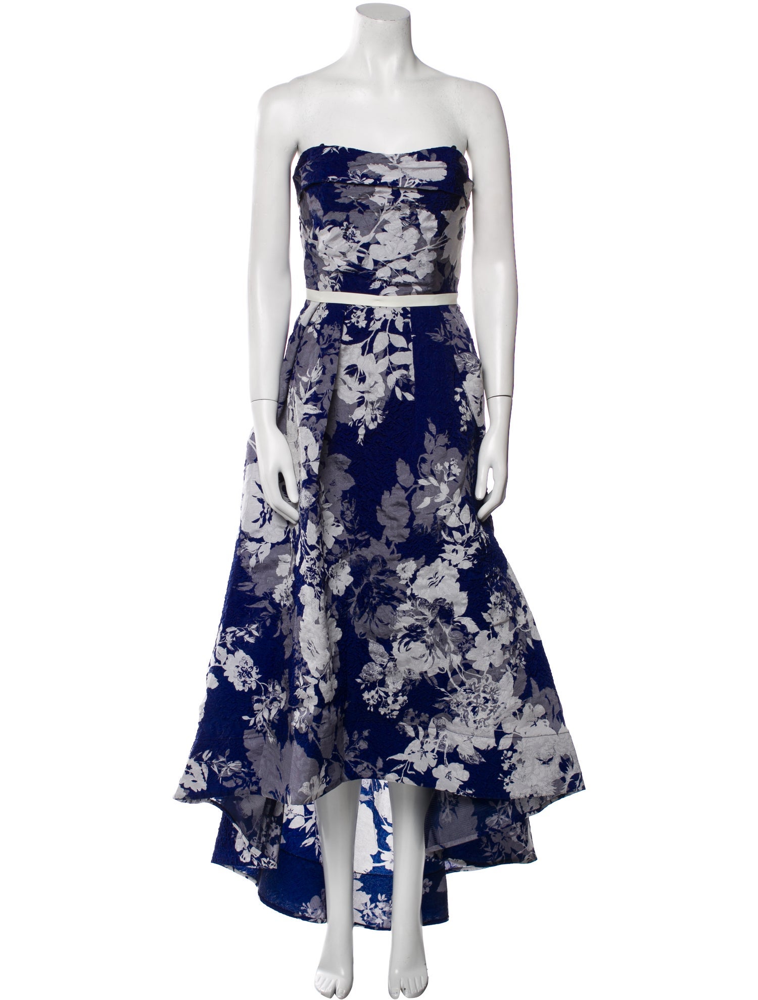 Marchesa Notte Floral Print Long Dress