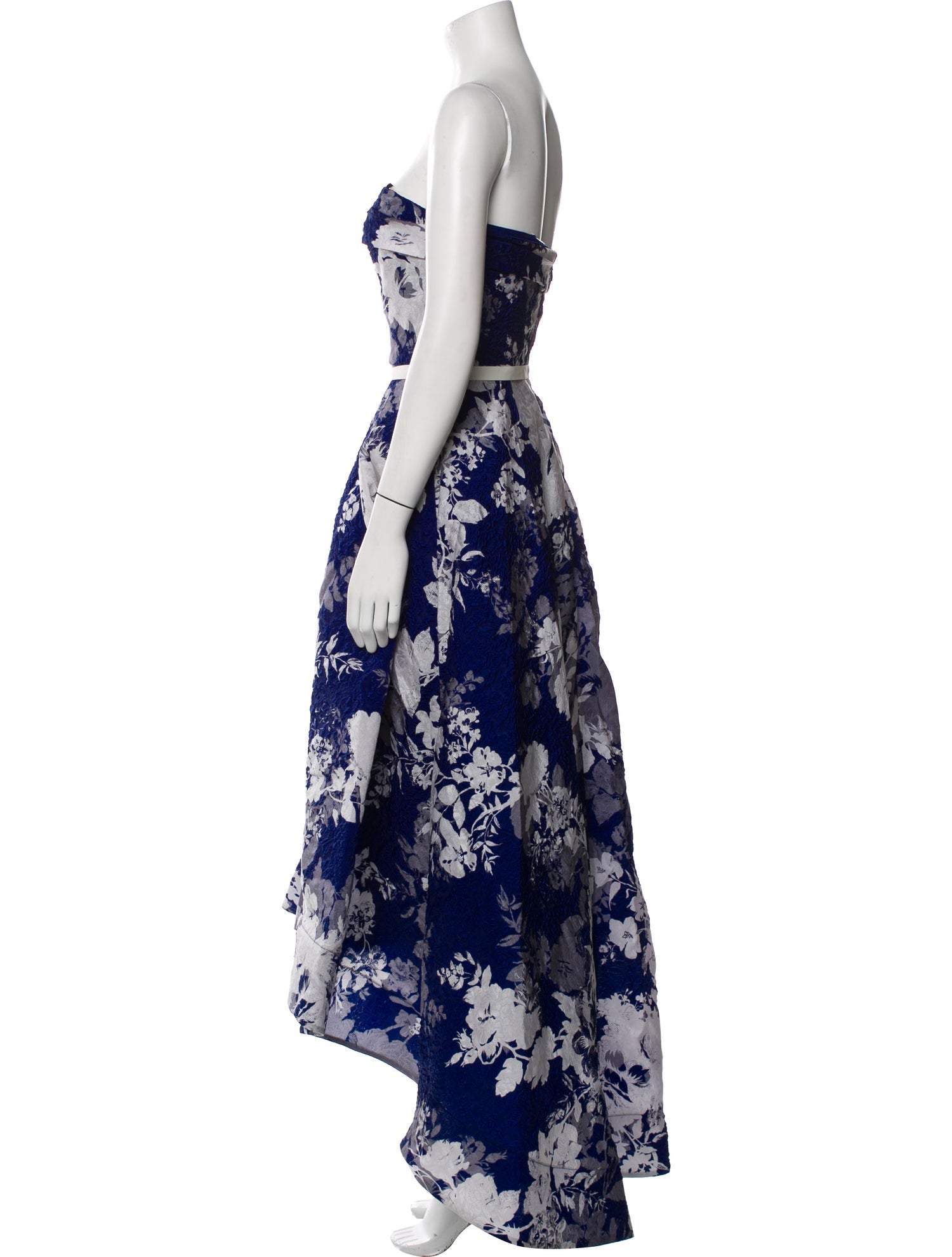 Marchesa Notte Floral Print Long Dress