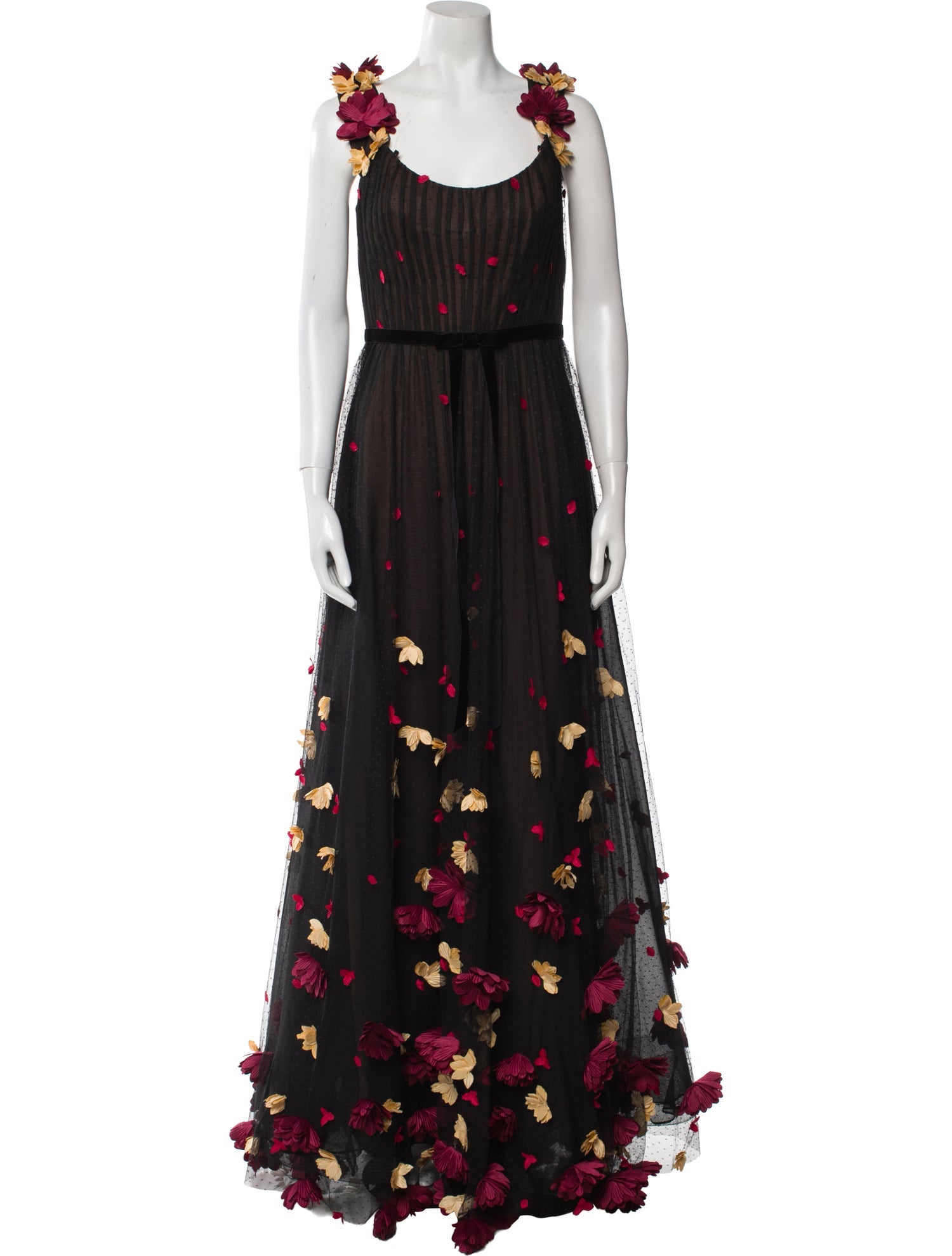 Marchesa Notte Floral Print Midi Length Dress