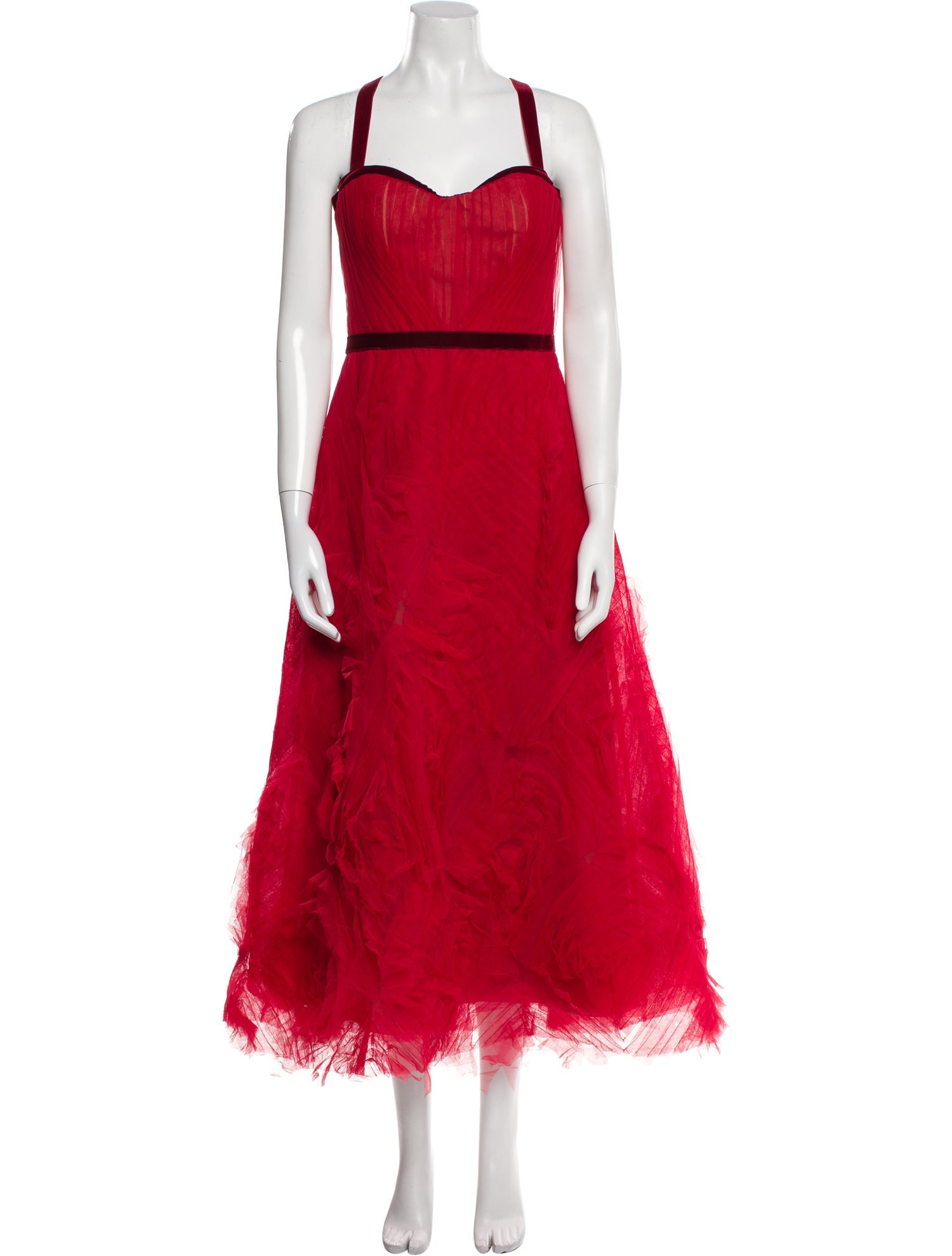 Marchesa Notte Square Neckline Long Dress