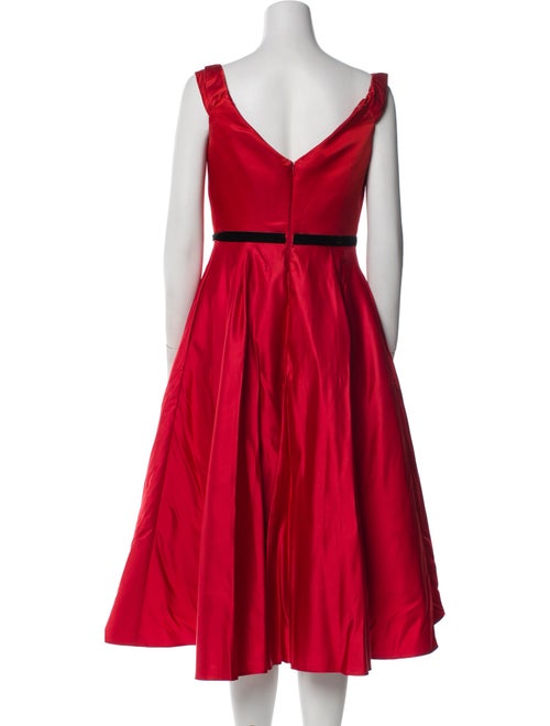 Marchesa Notte V-Neck Midi Length Dress
