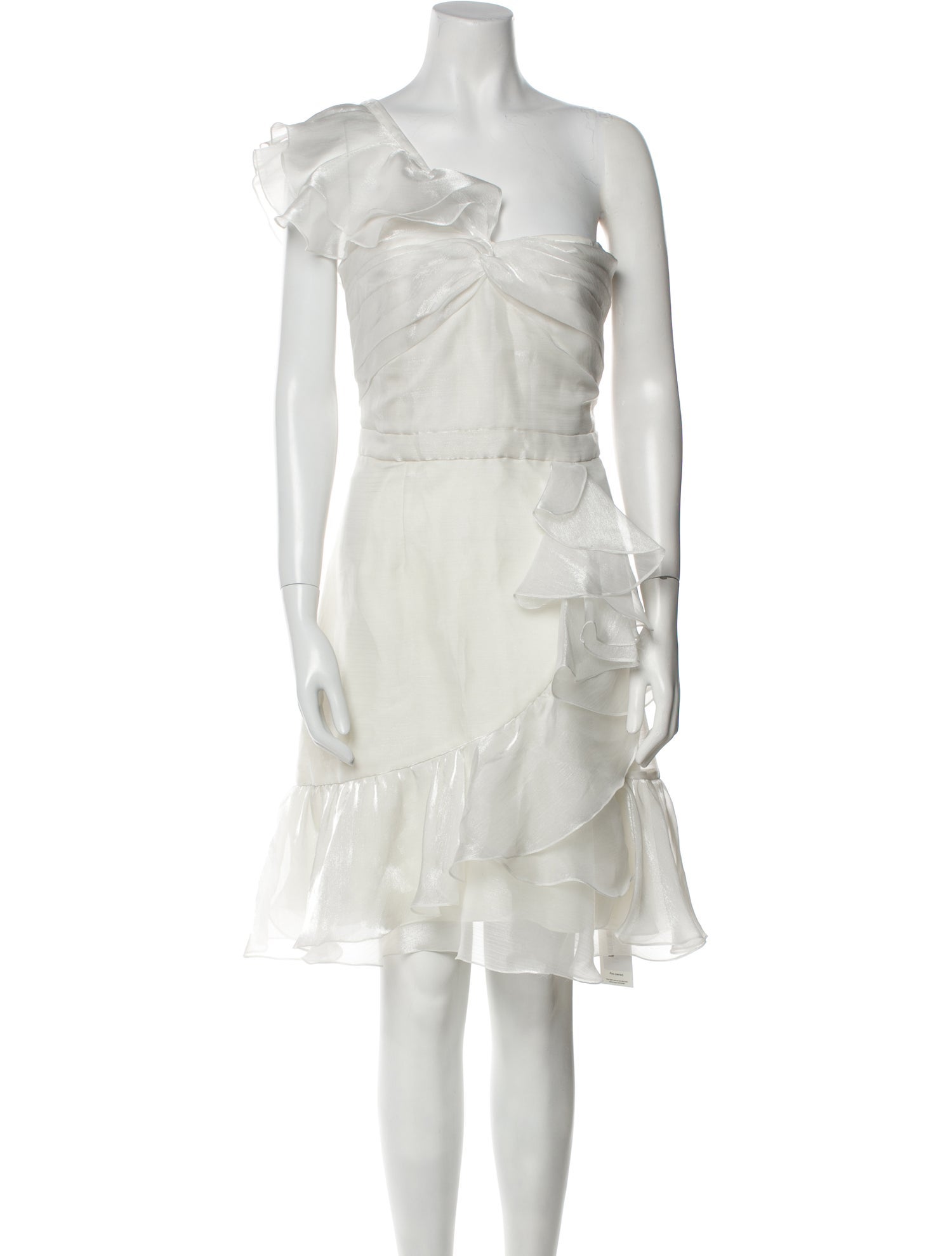 Marchesa Notte One-Shoulder Knee-Length Dress