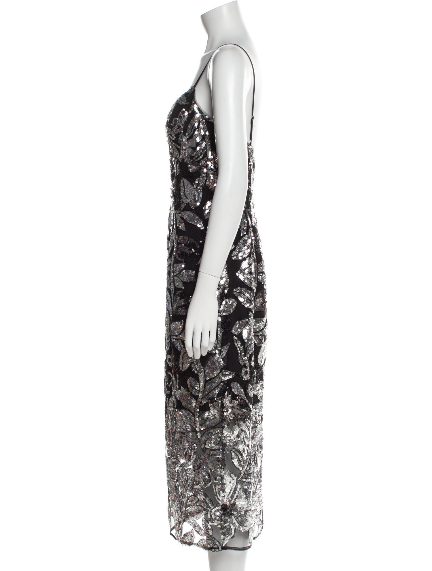 Marchesa Notte Printed Midi Length Dress