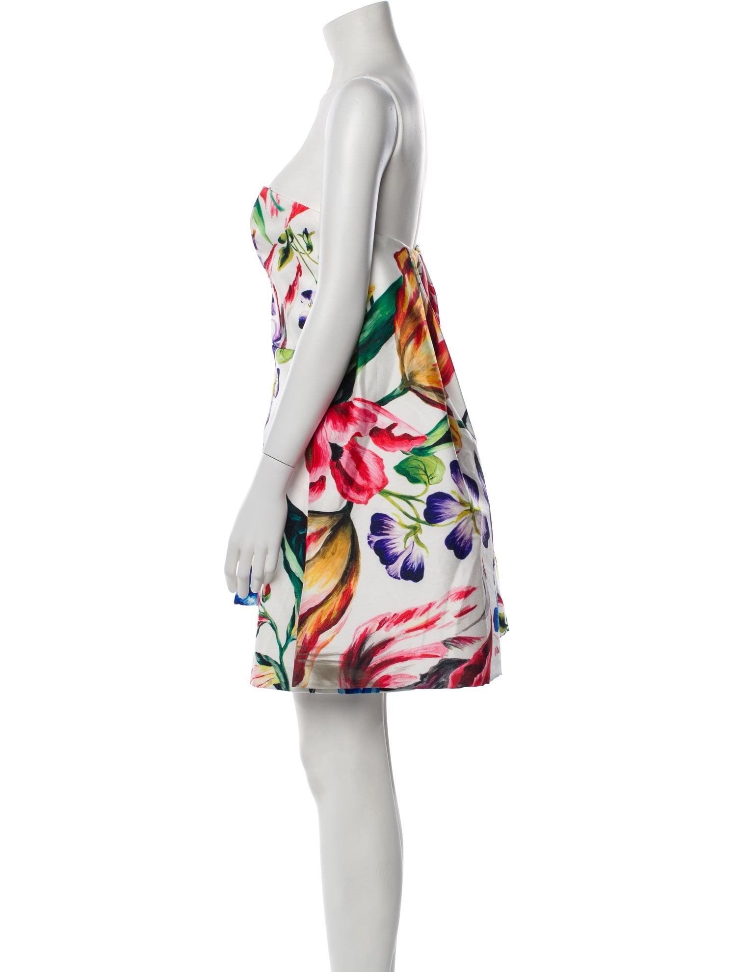 Marchesa Notte Floral Print Mini Dress