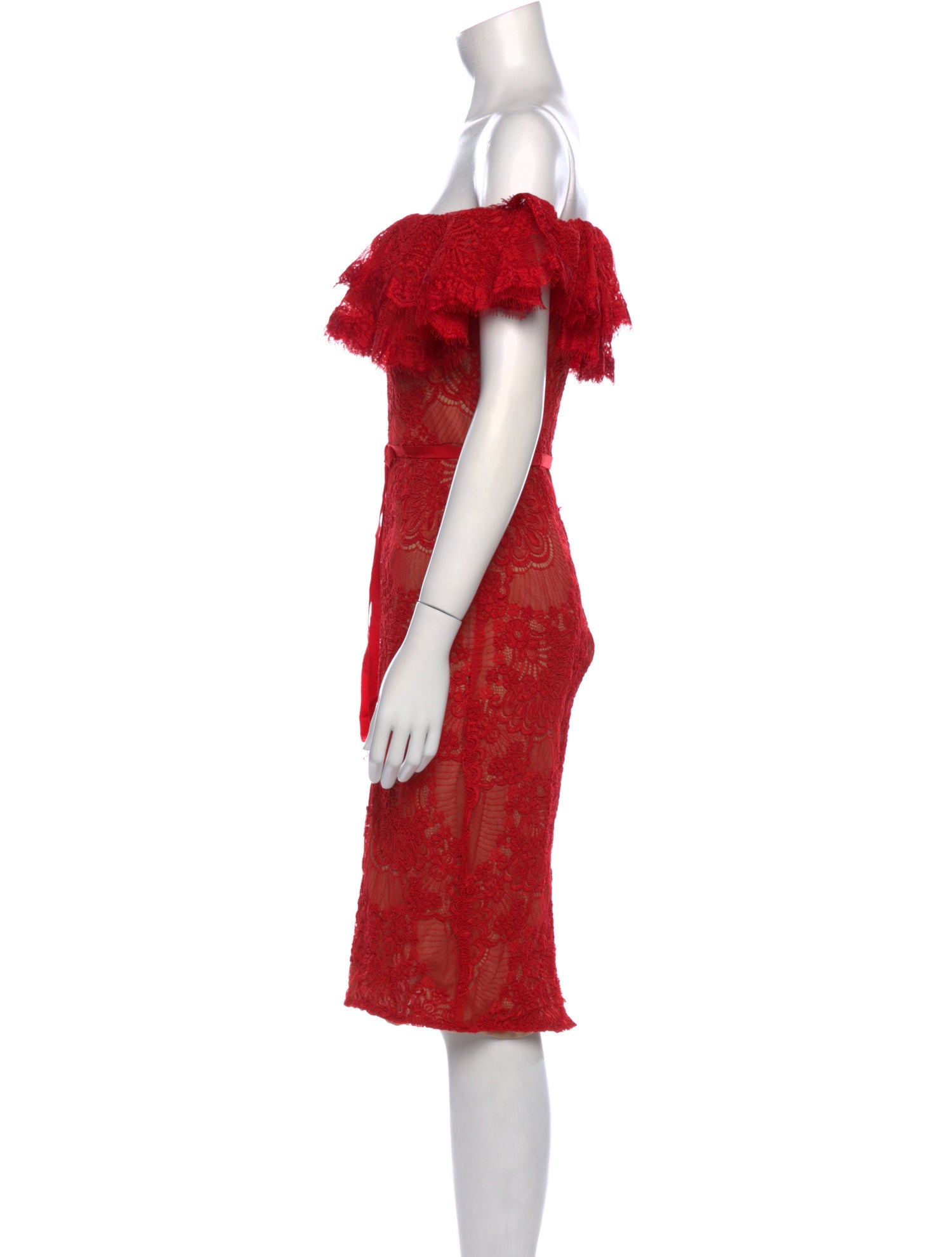 Marchesa Notte Lace Pattern Mini Dress