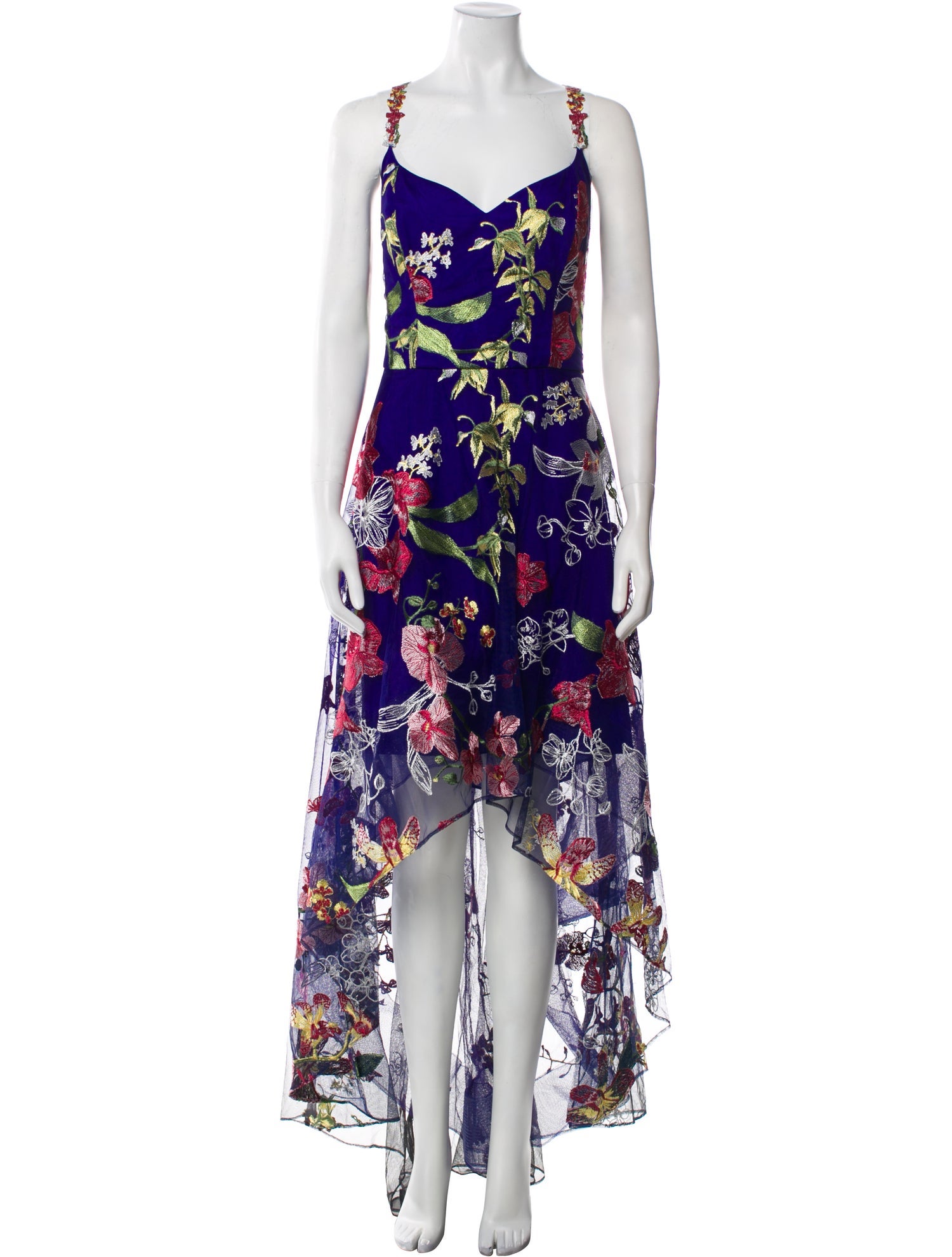 Marchesa Notte Floral Print Long Dress w/ Tags