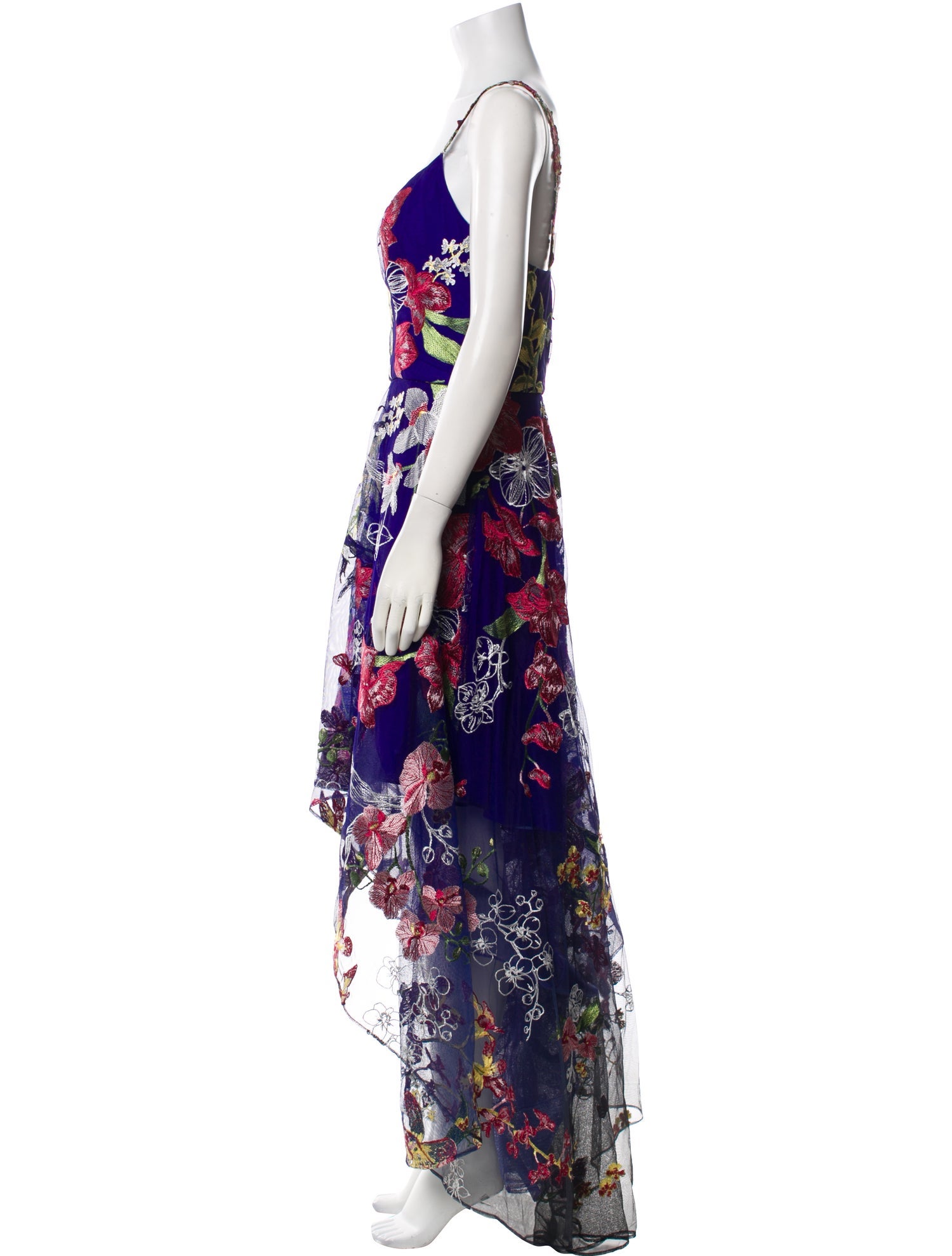 Marchesa Notte Floral Print Long Dress w/ Tags