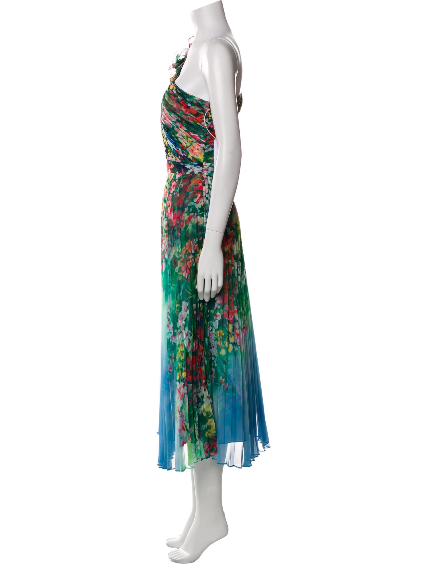 Marchesa Notte Printed Long Dress
