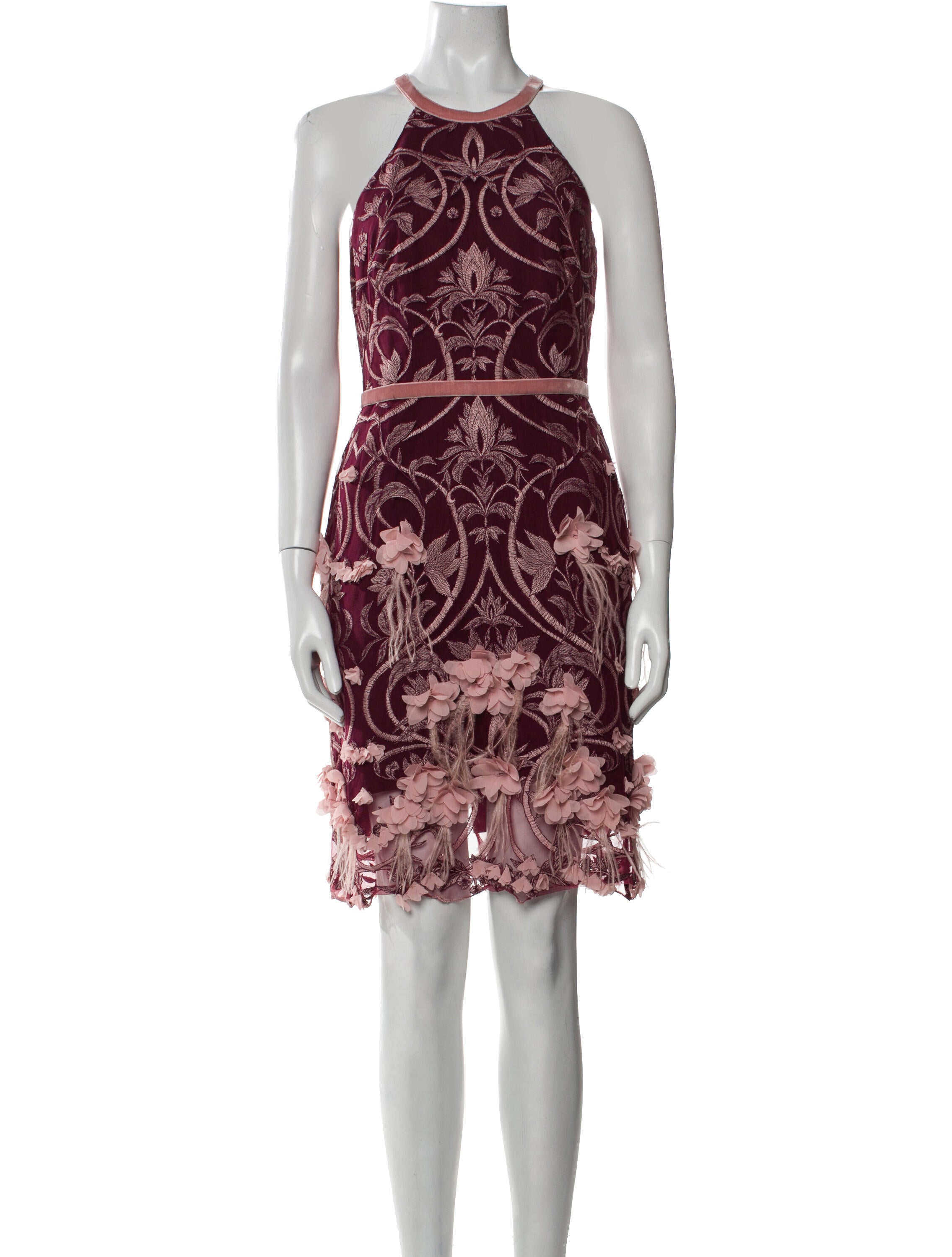 Marchesa Notte Floral Print Mini Dress