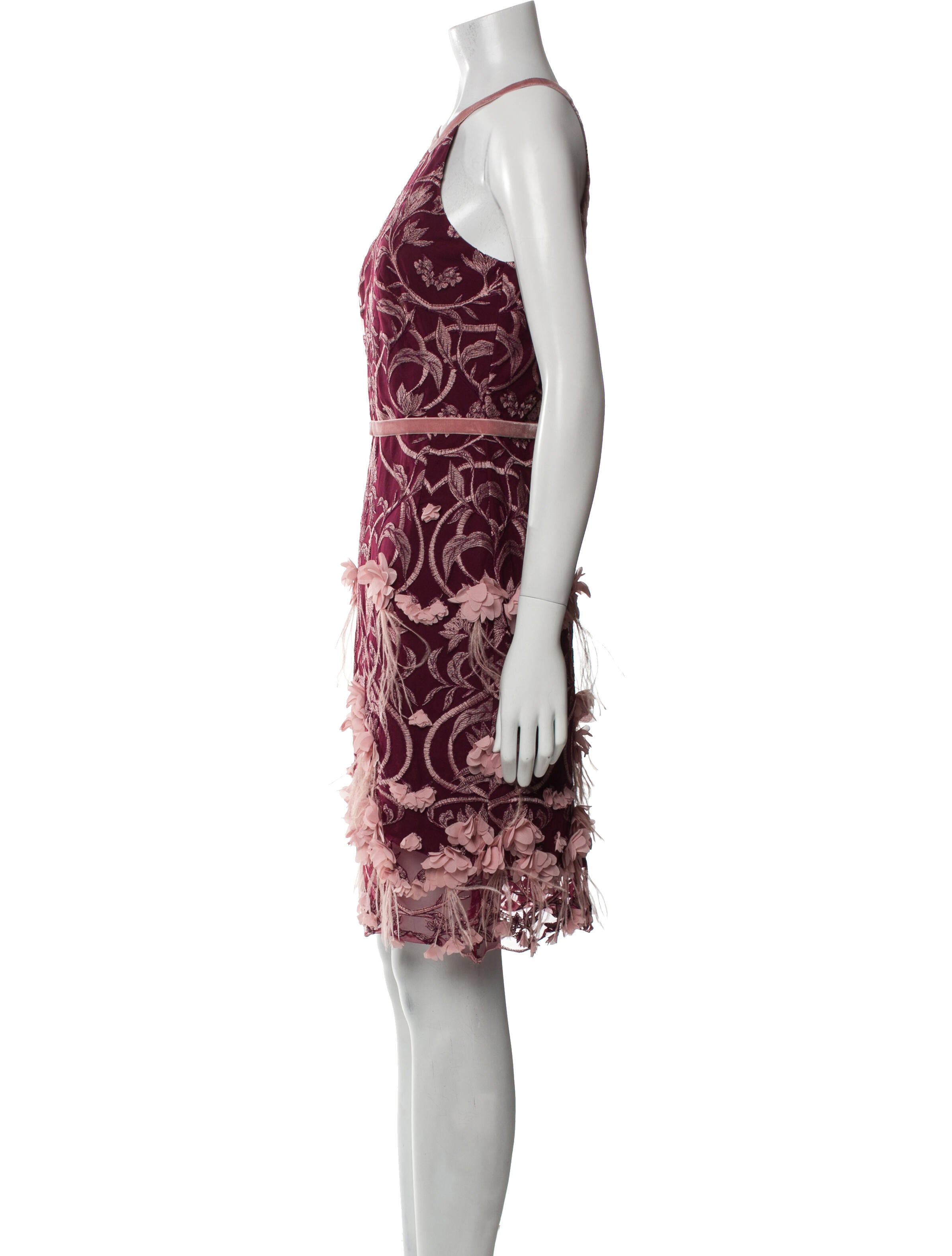 Marchesa Notte Floral Print Mini Dress