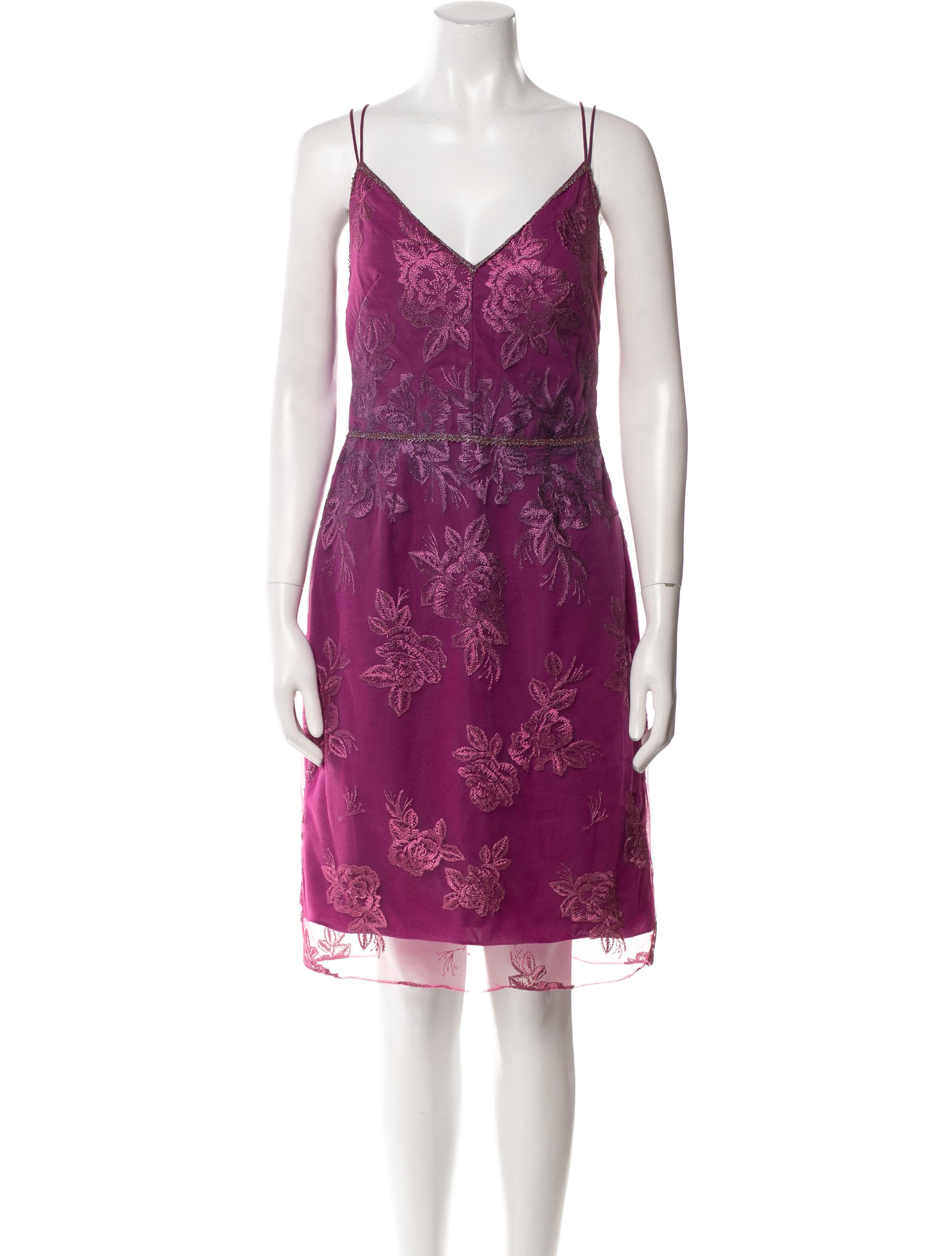Marchesa Notte Patterned Mini Dress