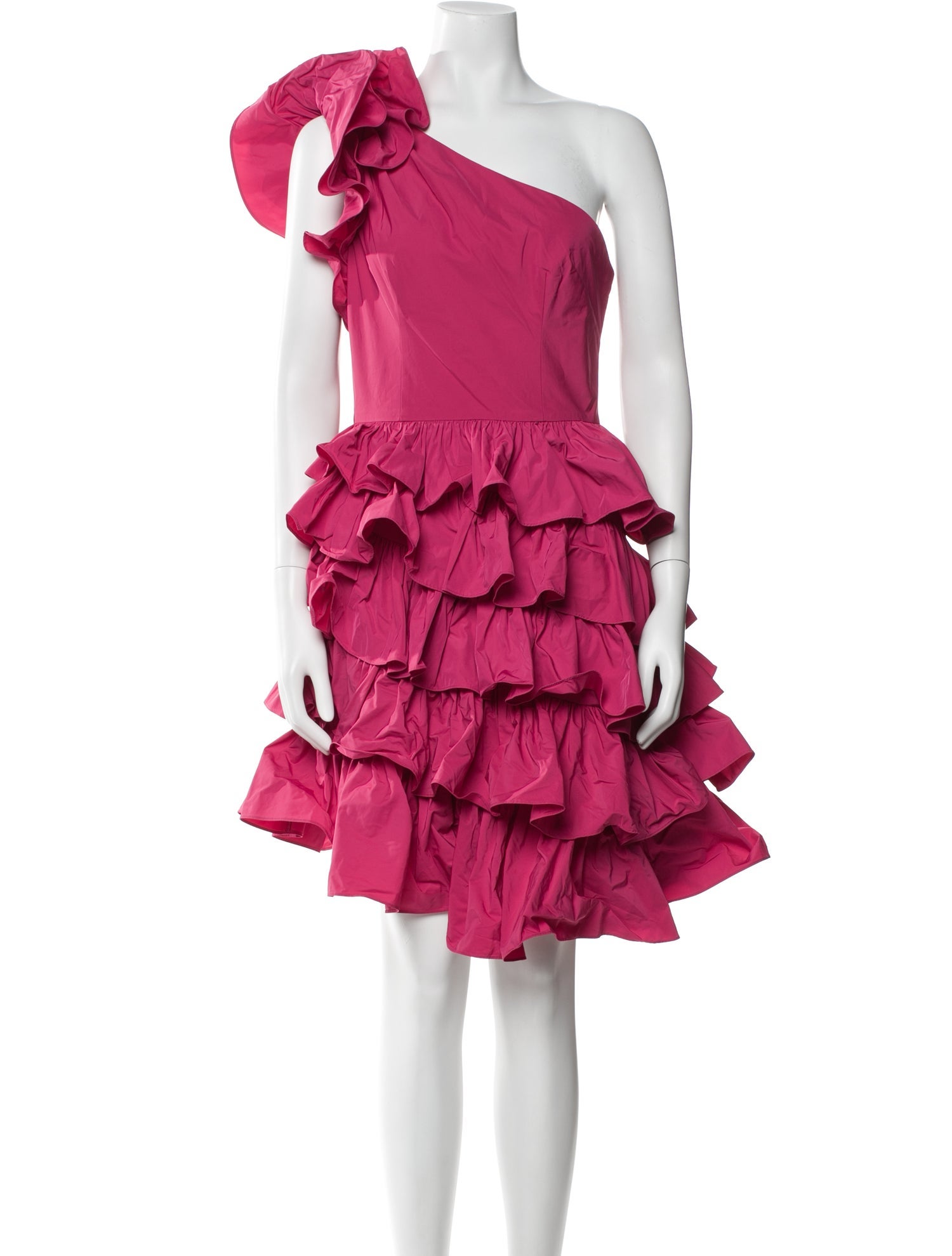 Marchesa Notte One-Shoulder Mini Dress