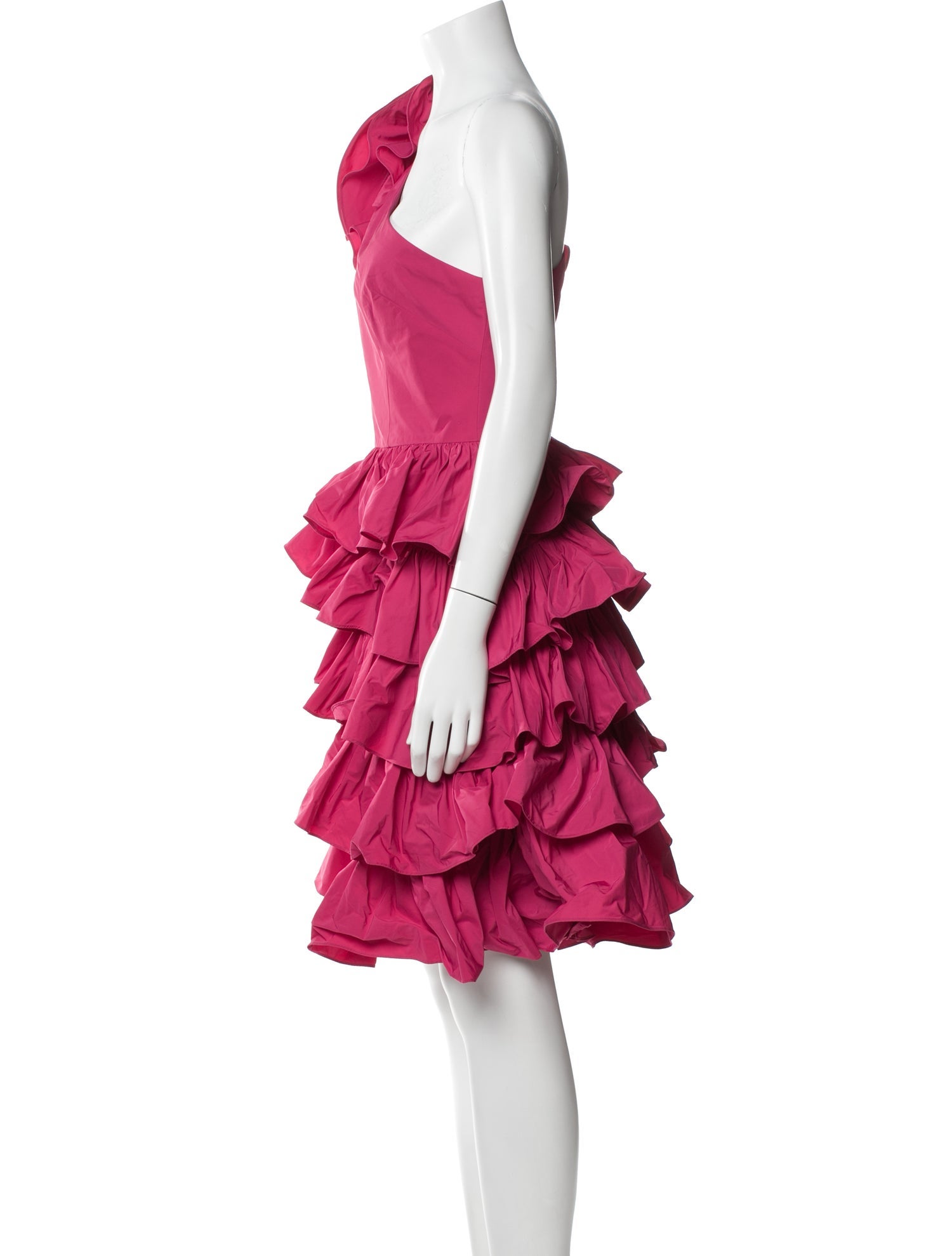 Marchesa Notte One-Shoulder Mini Dress