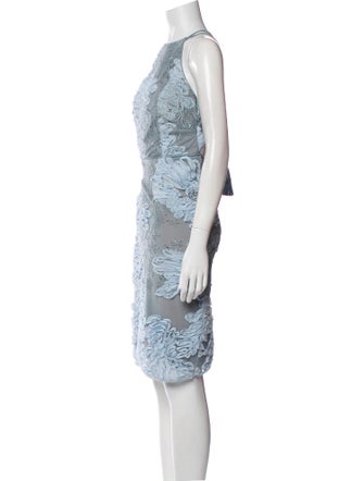 Marchesa Notte Lace Pattern Midi Length Dress