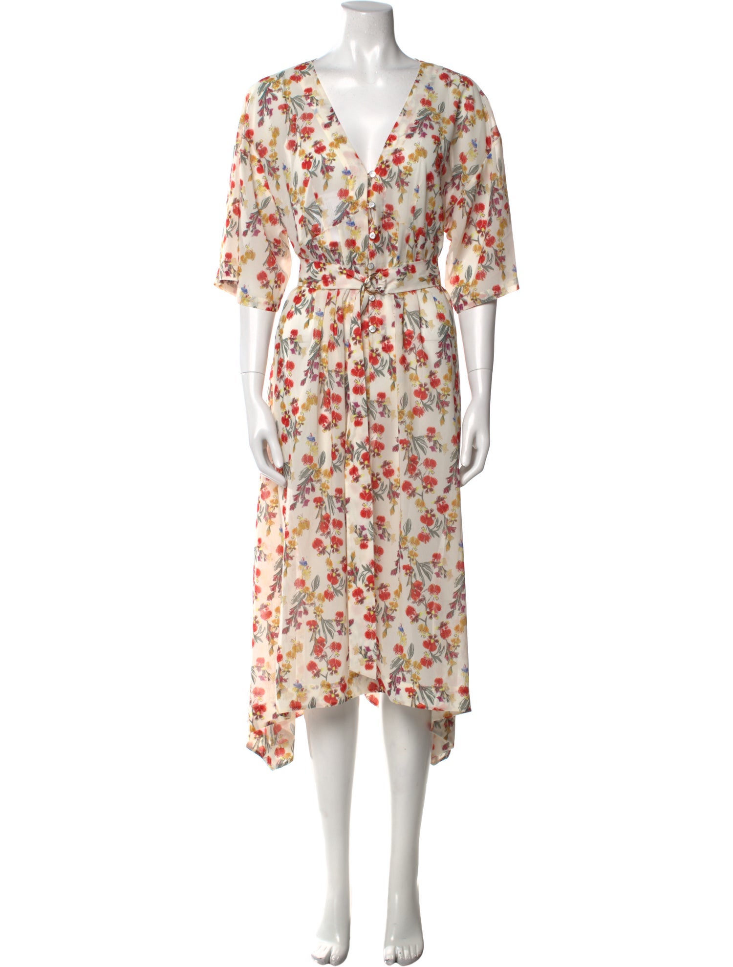 Marchesa Notte Floral Print Long Dress