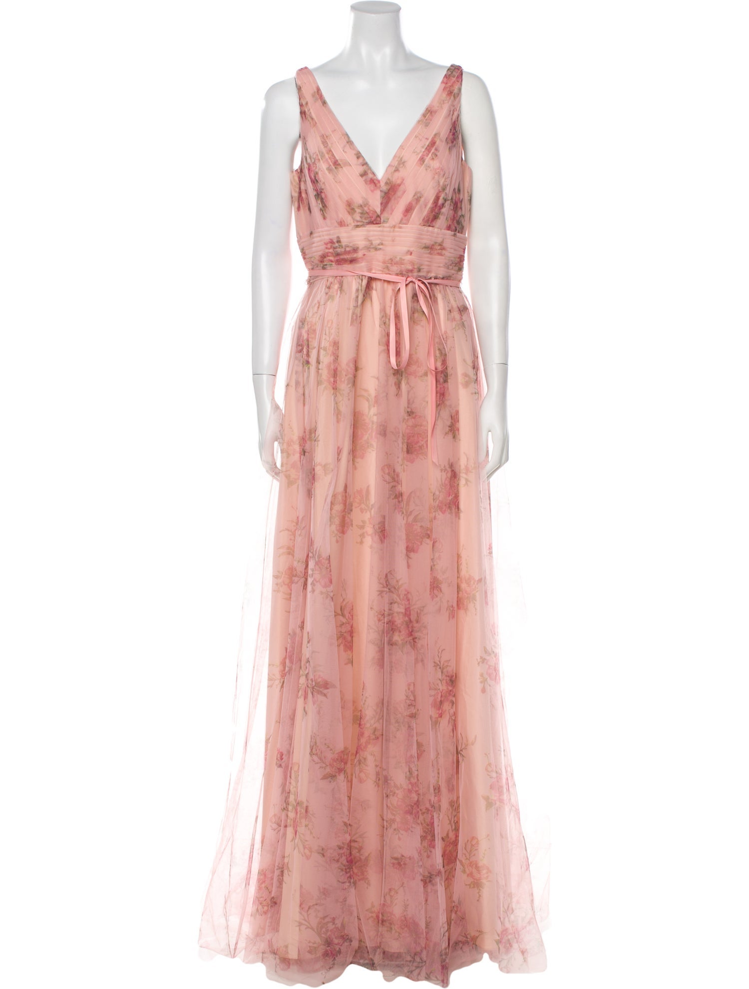 Marchesa Notte Floral Print Long Dress w/ Tags