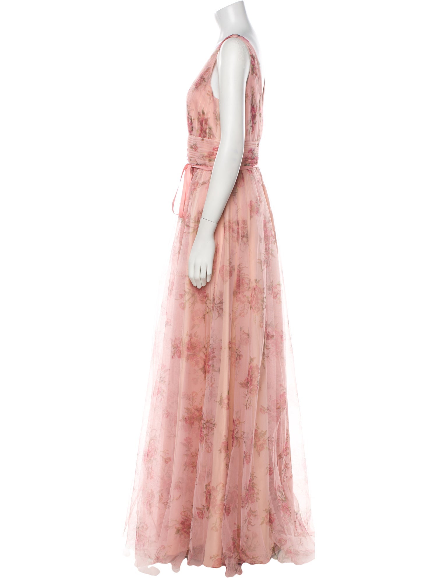 Marchesa Notte Floral Print Long Dress w/ Tags