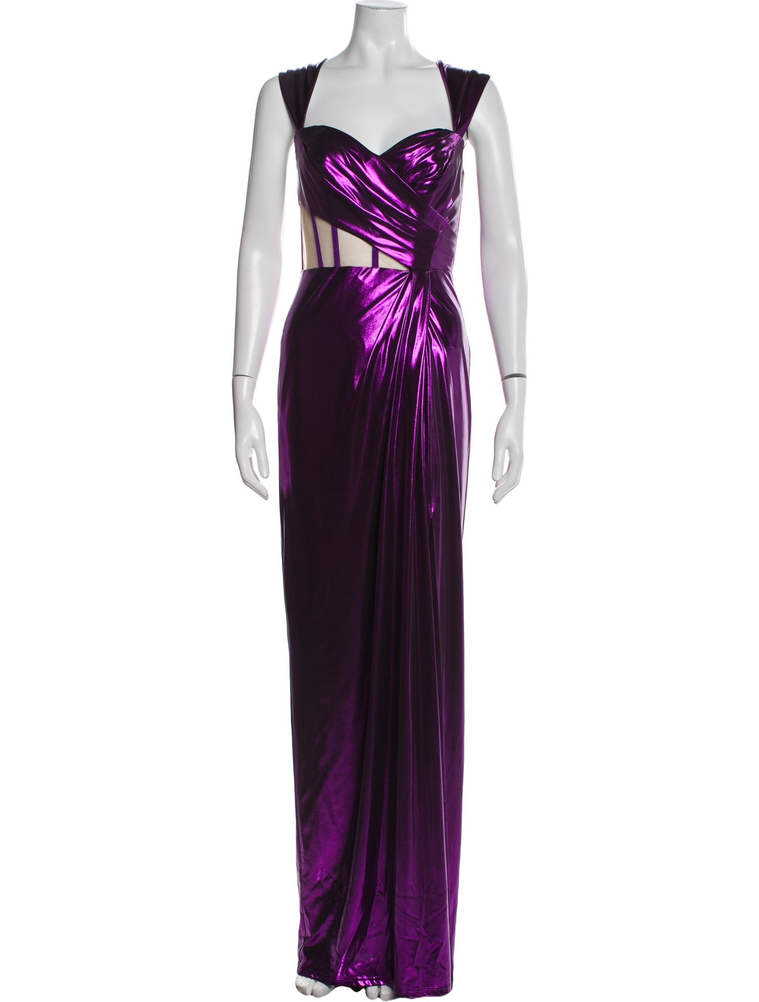 Marchesa Notte V-Neck Long Dress