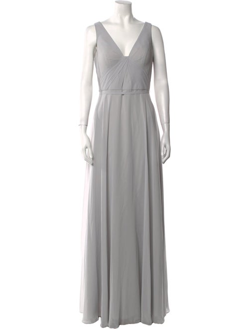 Marchesa Notte V-Neck Long Dress