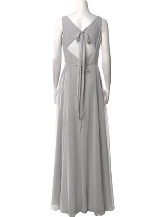 Marchesa Notte V-Neck Long Dress