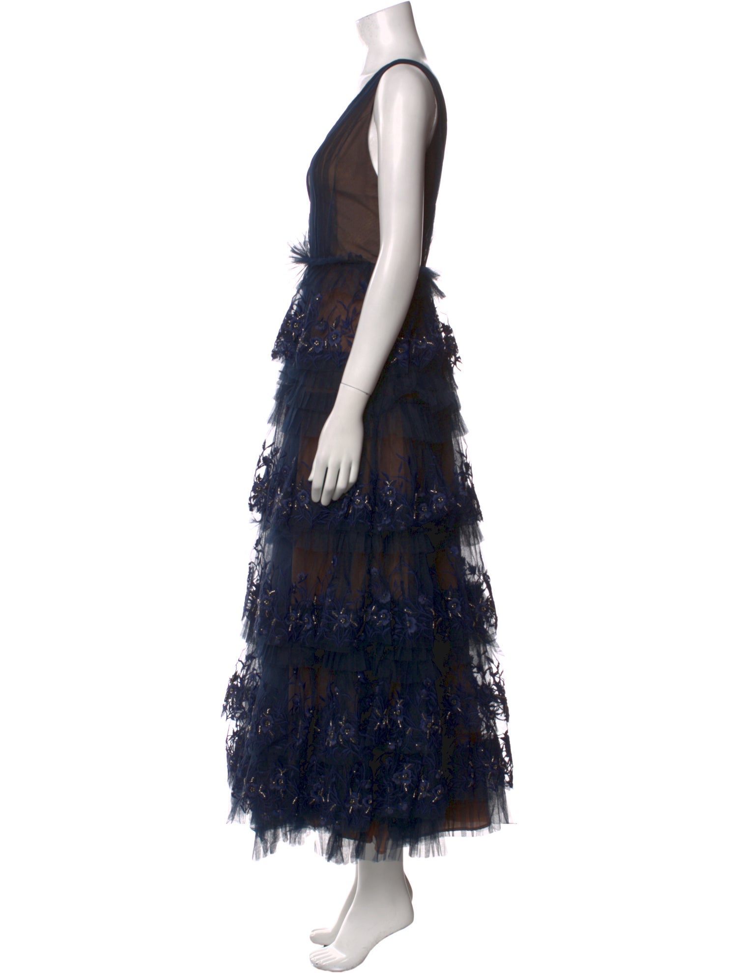 Marchesa Notte Printed Long Dress