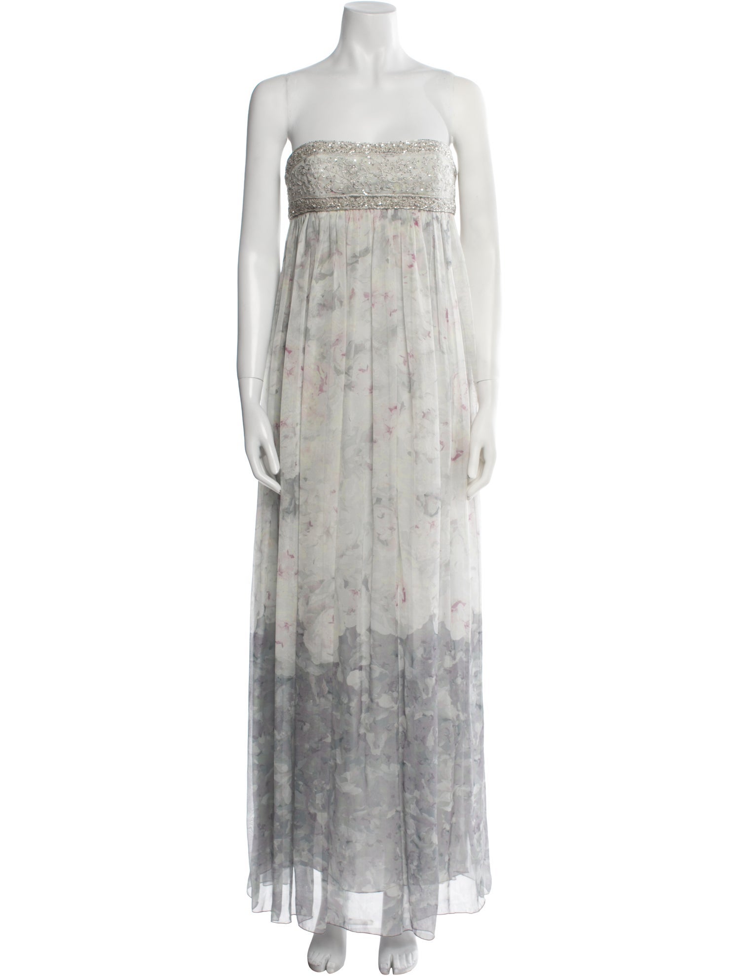Marchesa Notte Silk Long Dress