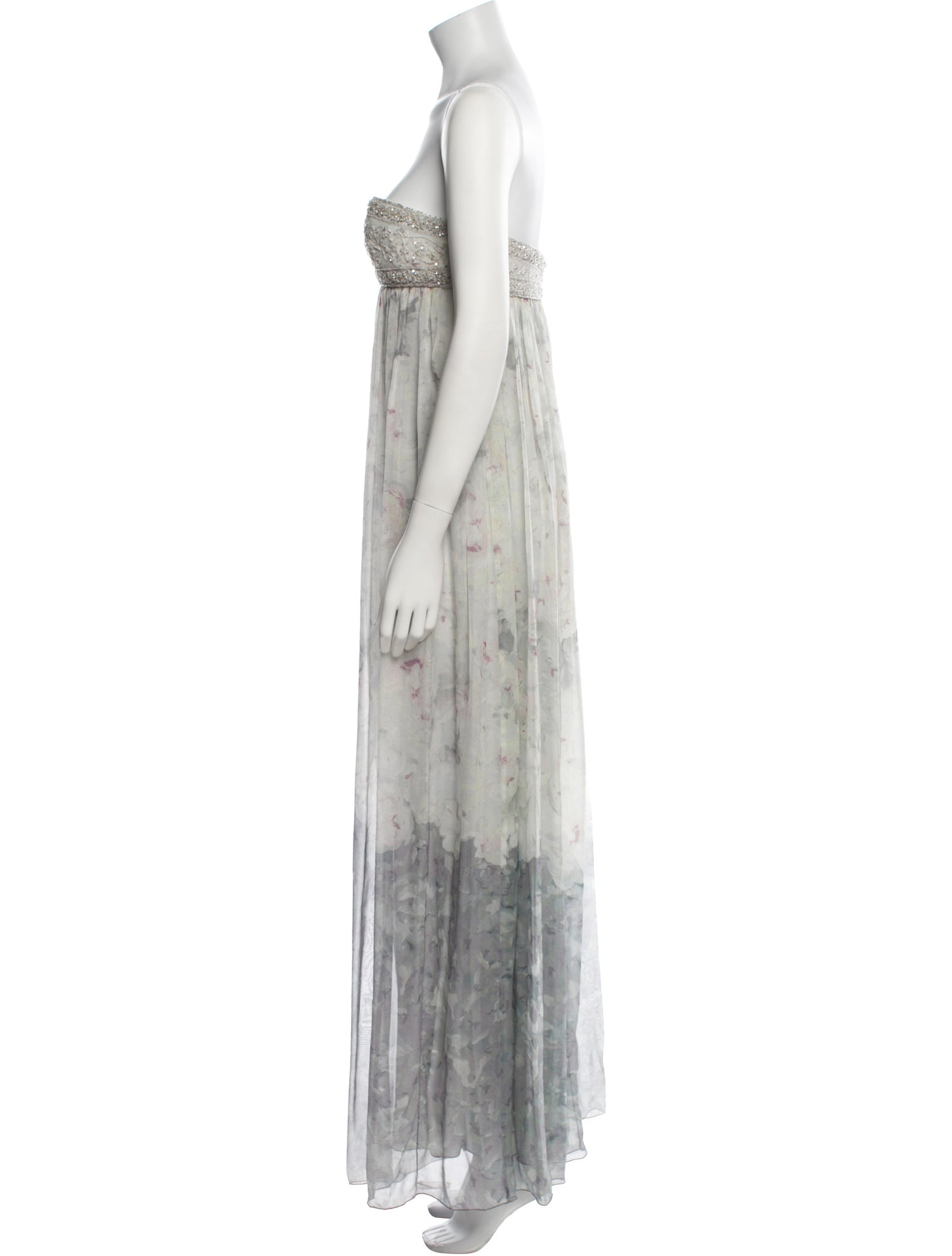 Marchesa Notte Silk Long Dress