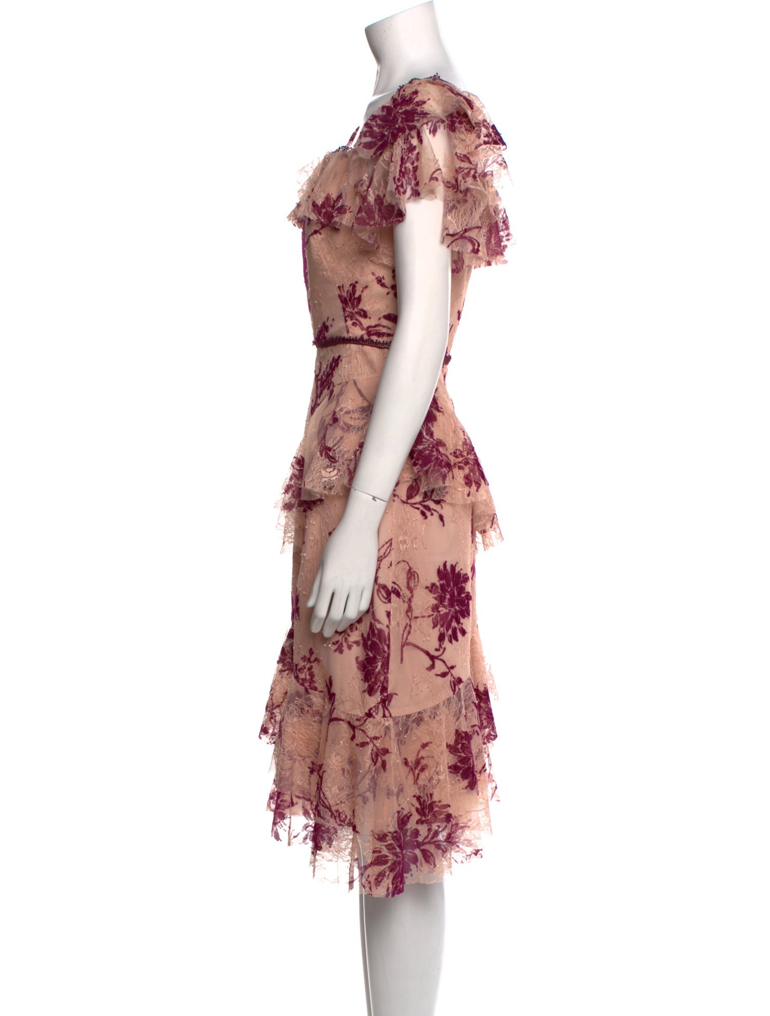 Marchesa Notte Nylon Midi Length Dress