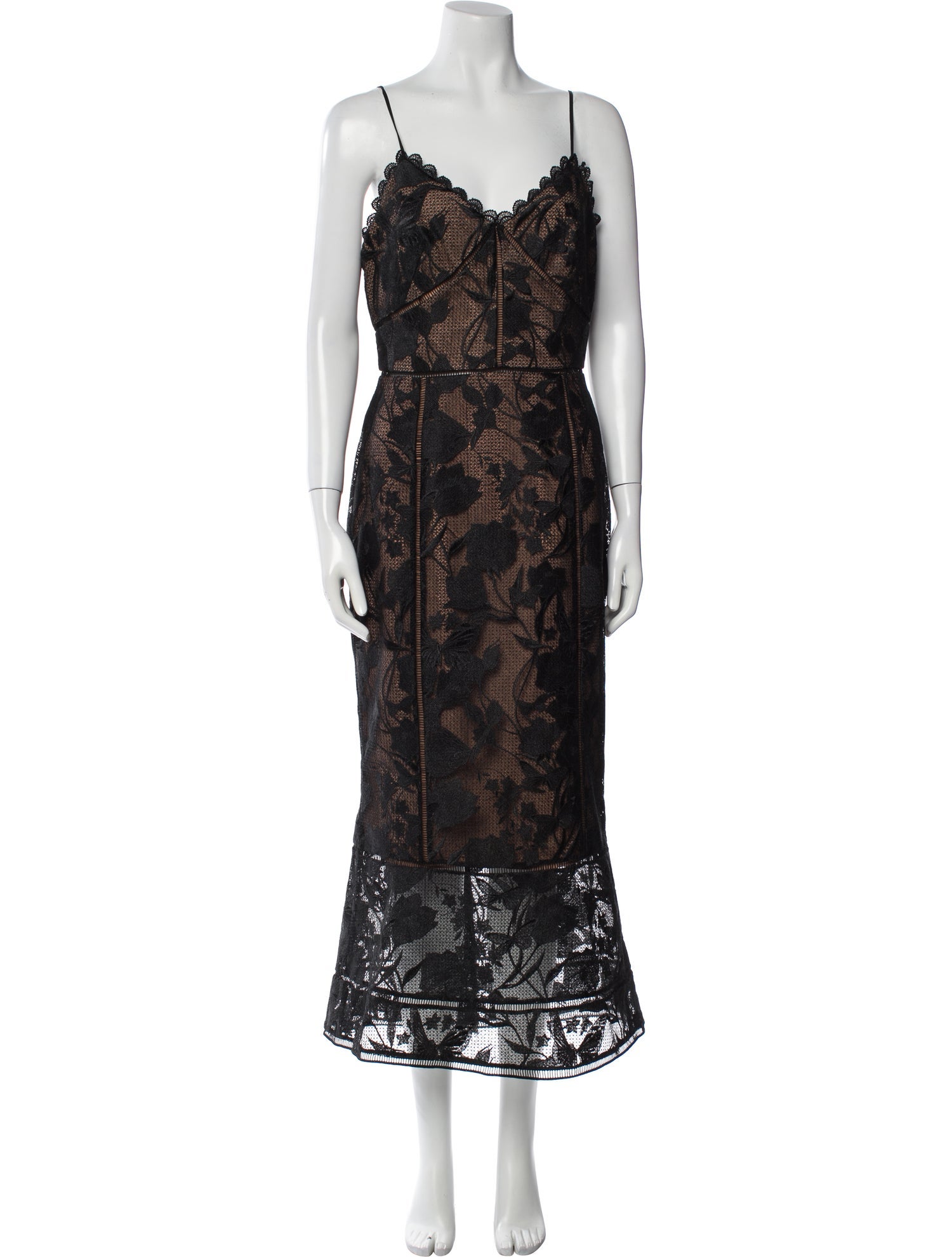 Marchesa Notte Lace Pattern Long Dress w/ Tags