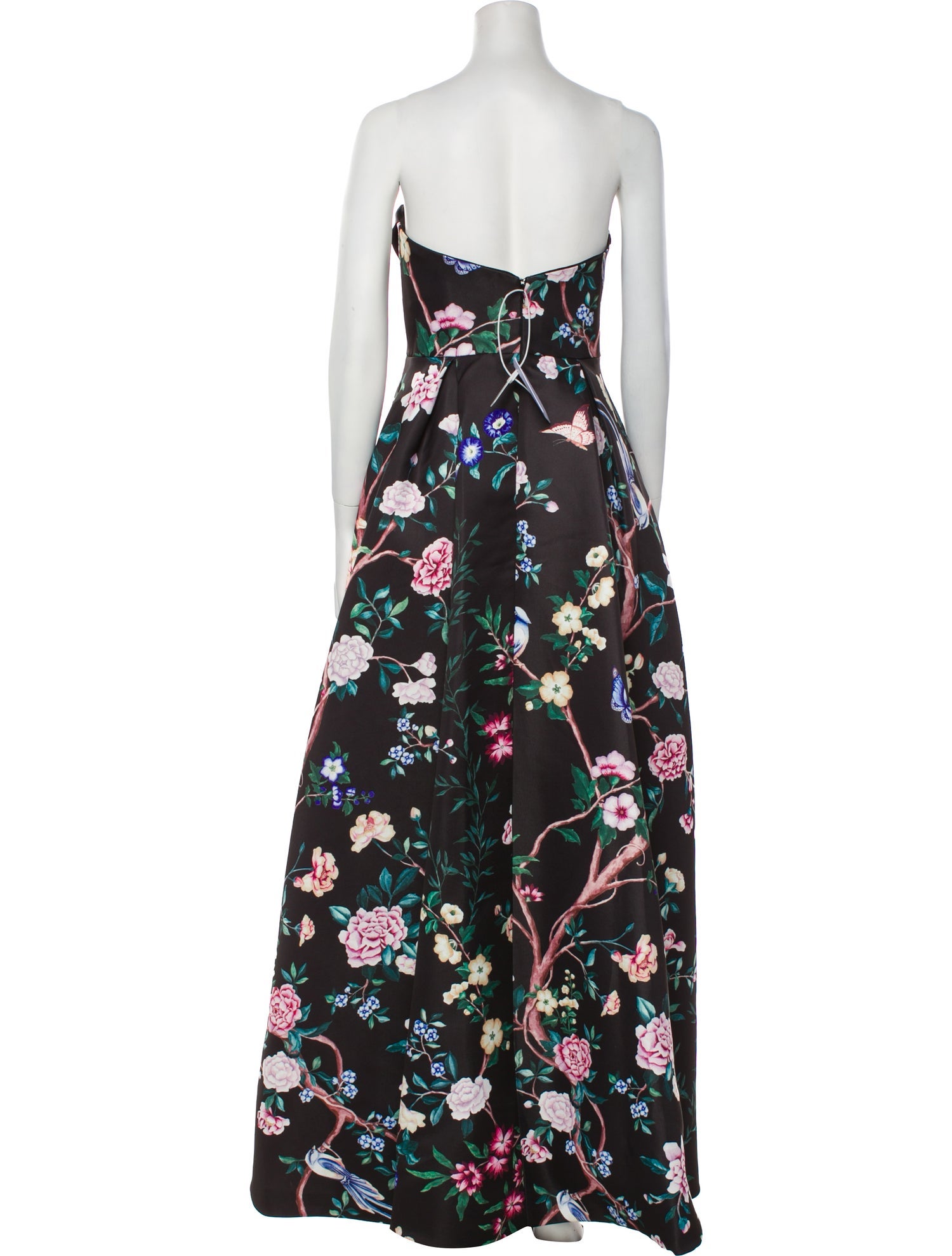 Marchesa Notte Floral Print Long Dress