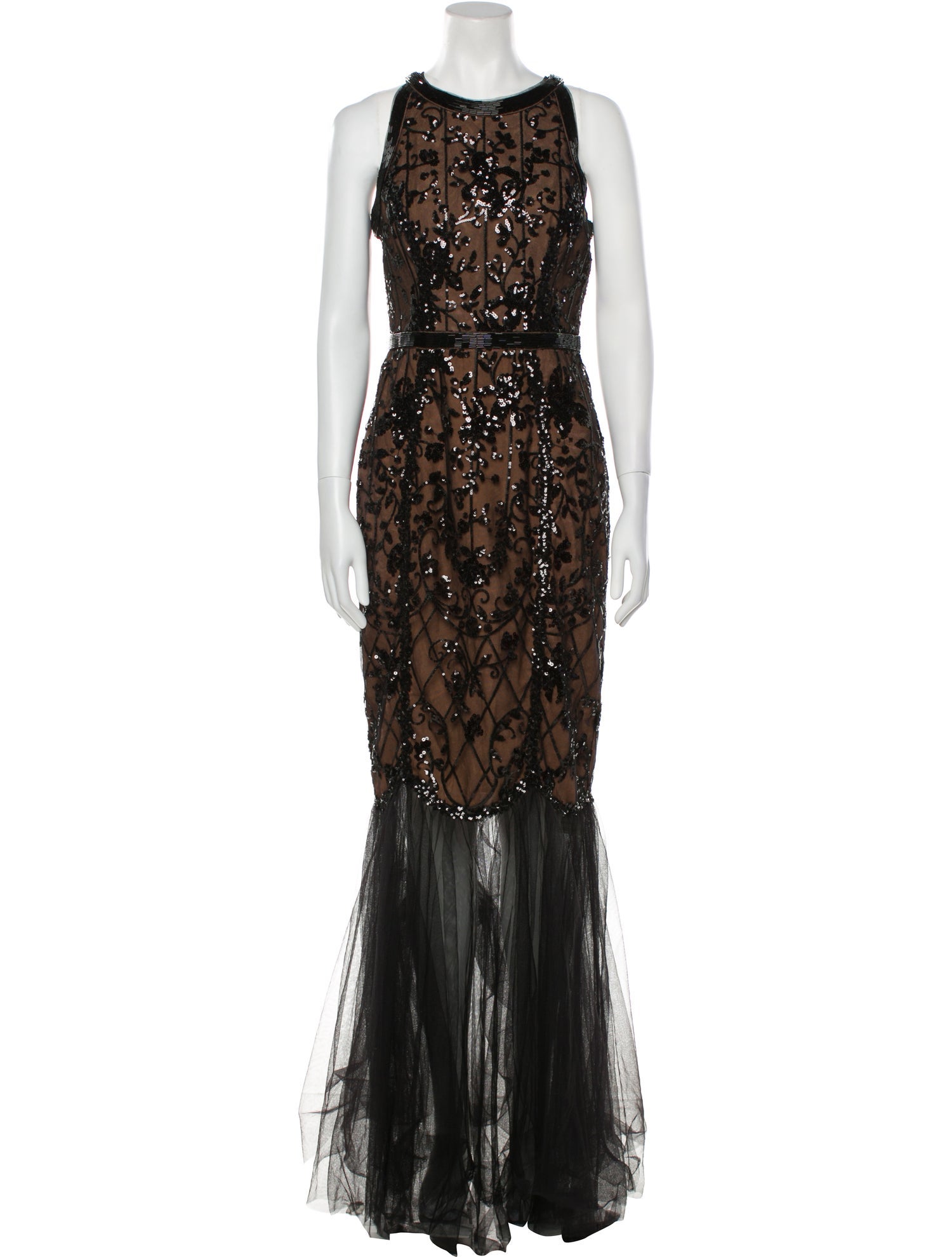 Marchesa Notte Lace Pattern Long Dress w/ Tags