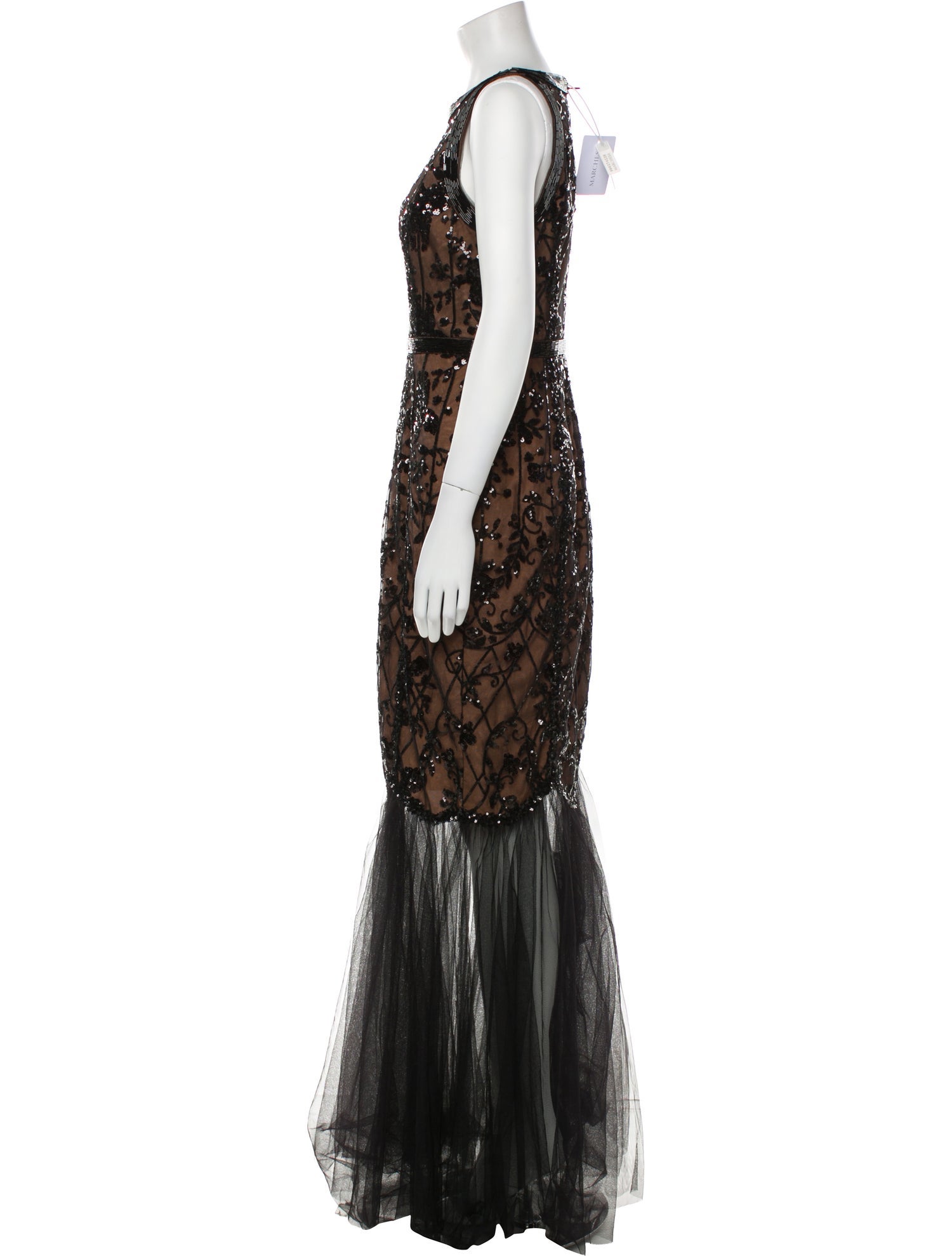 Marchesa Notte Lace Pattern Long Dress w/ Tags